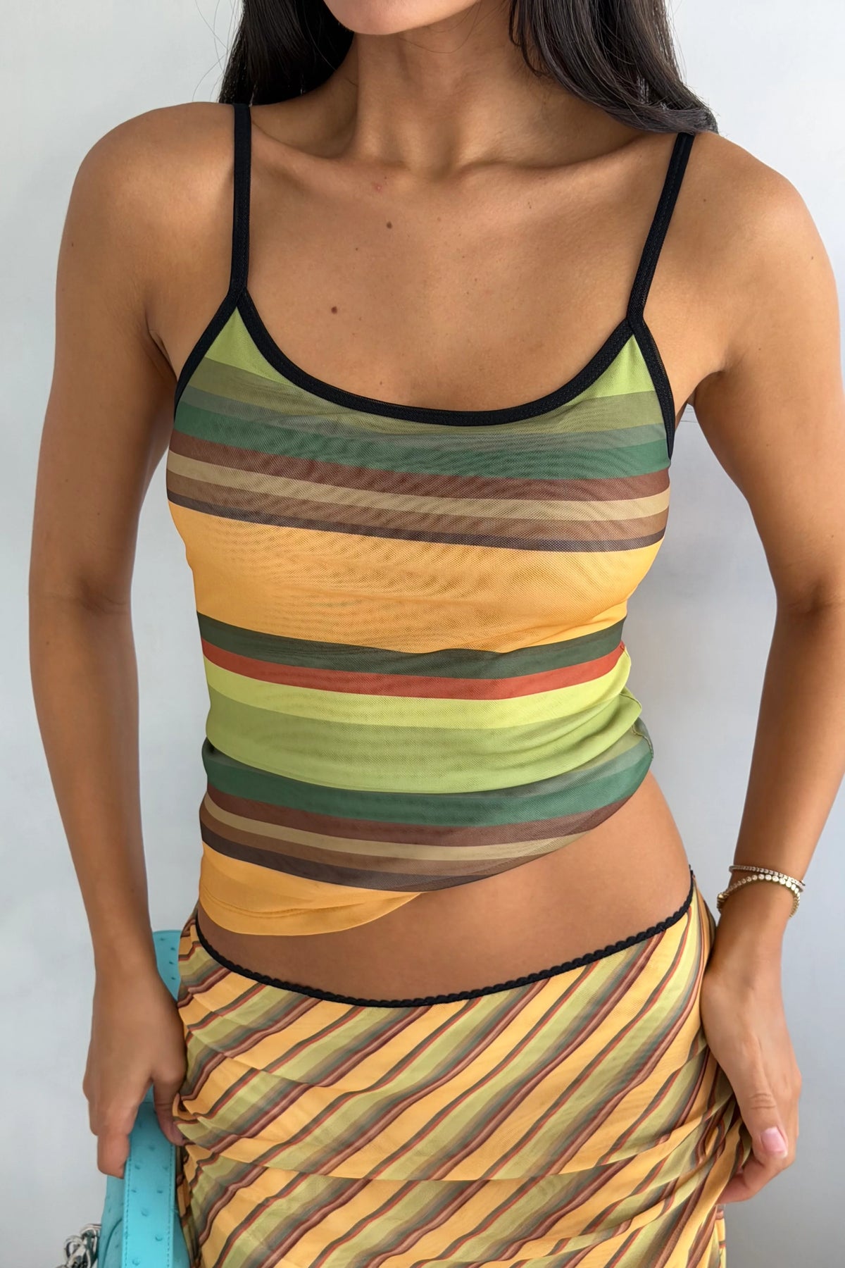 Camisole | Mesh Gold Stripe