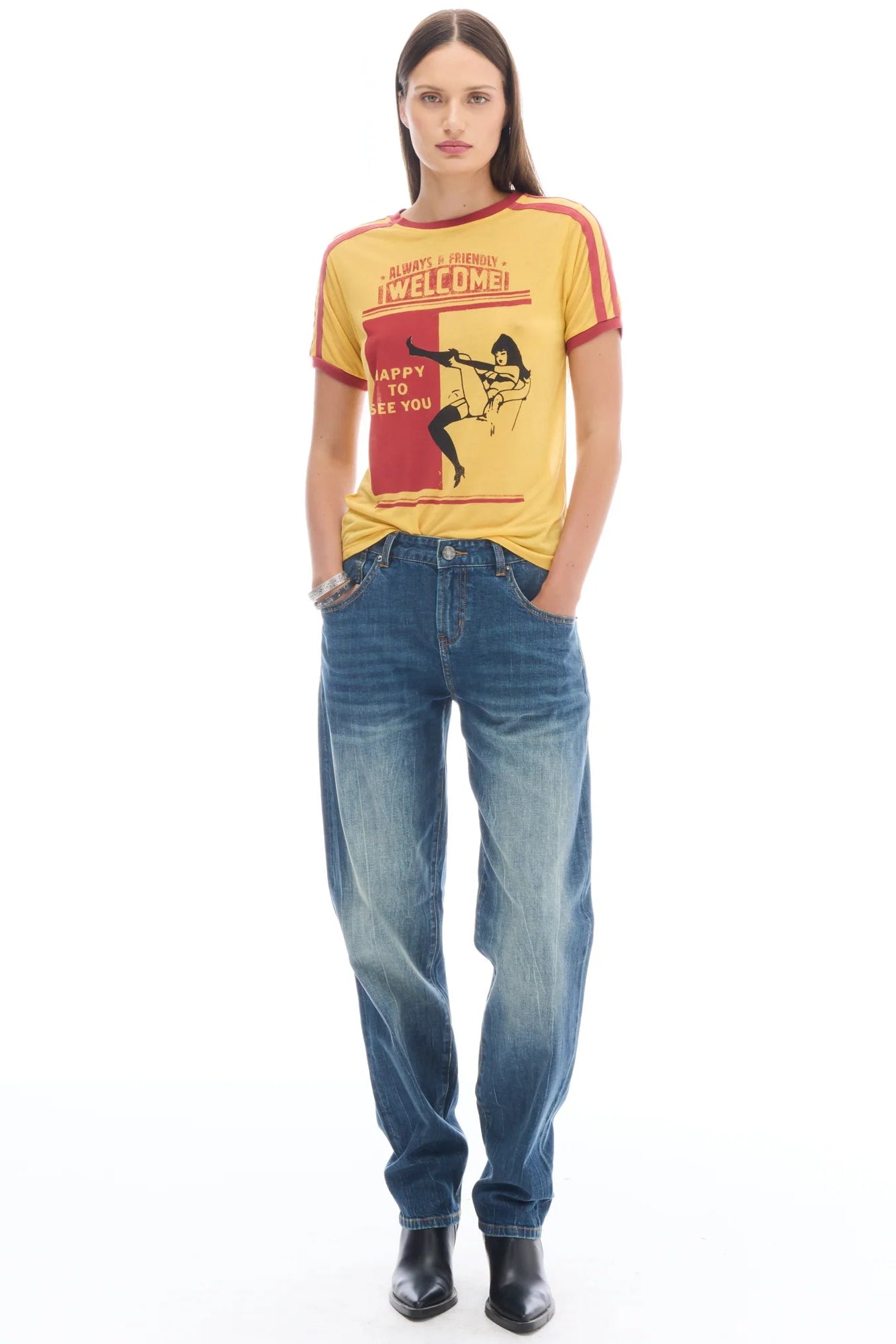 Happy To See You Retro Sports Tee
