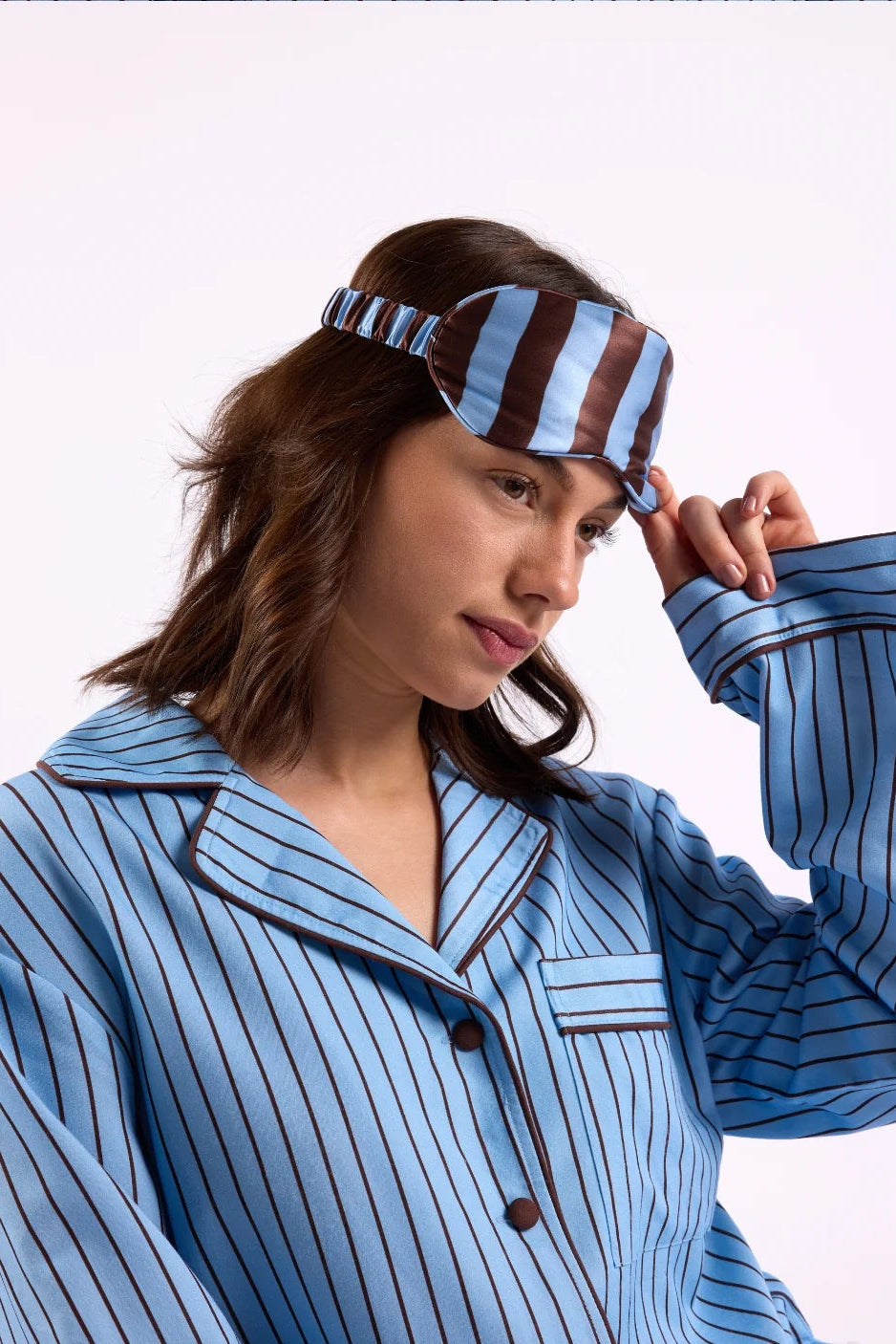 Silk Eyemask - Iced Chocolate Stripes