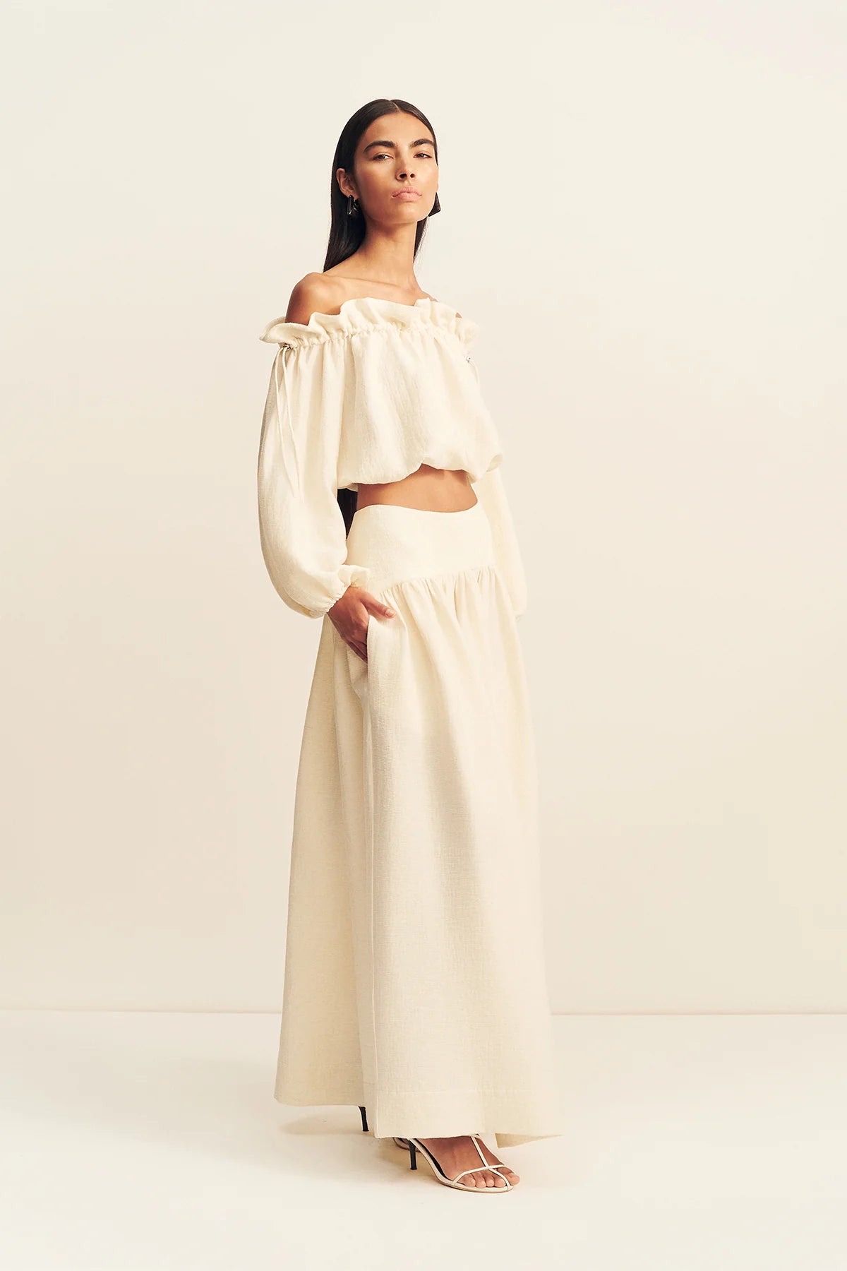 Jasper Linen Blend Maxi Skirt - Resin