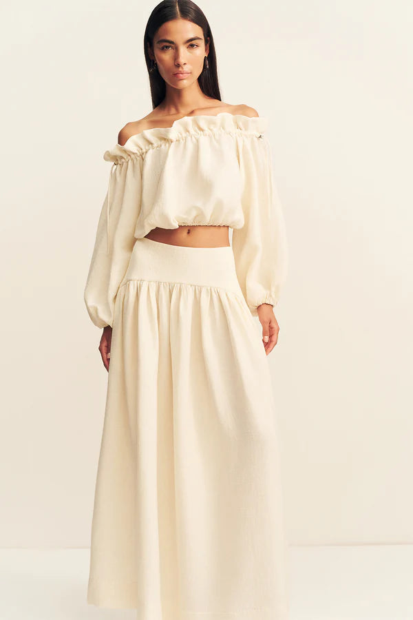 Jasper Linen Blend Maxi Skirt - Resin