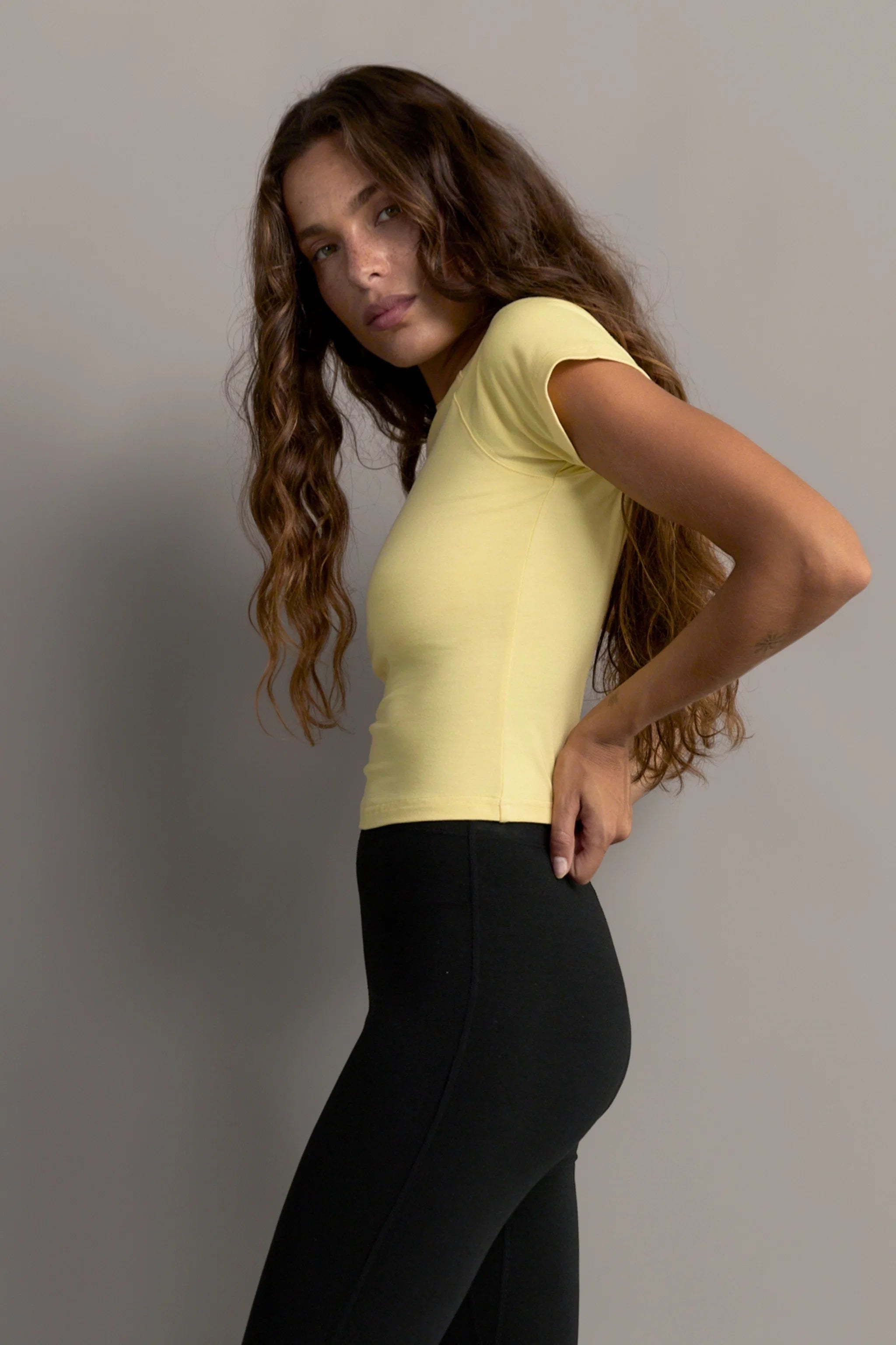 Cropped Baby Tee - Butter