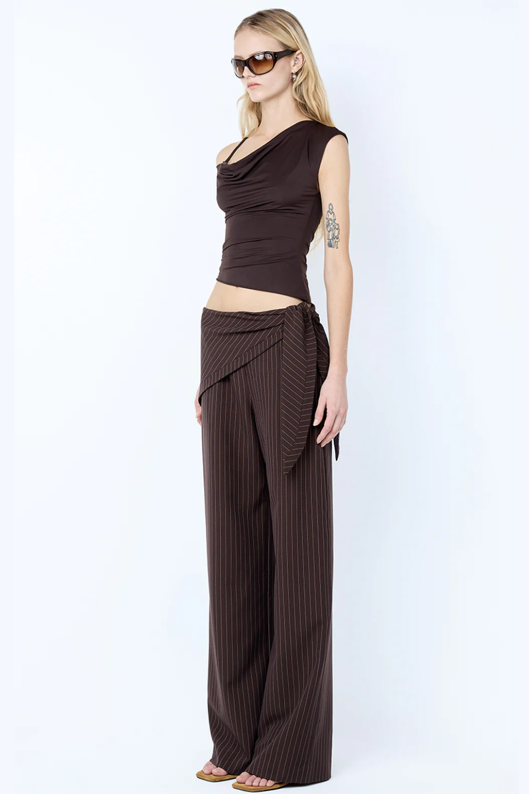 ANDRE OVERLAY PANT - CHOCOLATE PINSTRIPE
