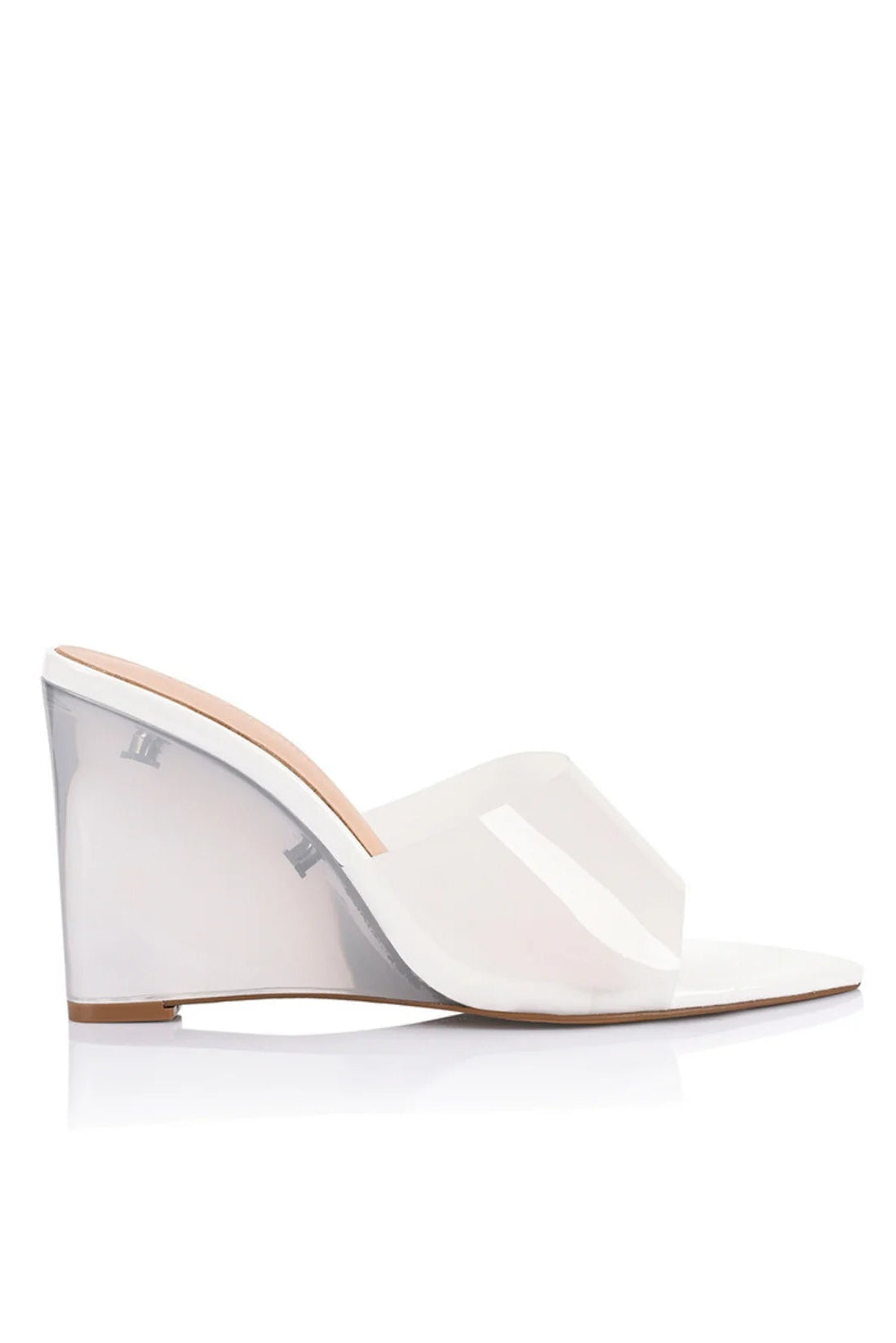 Sera Wedge Lucite & White Vinylite