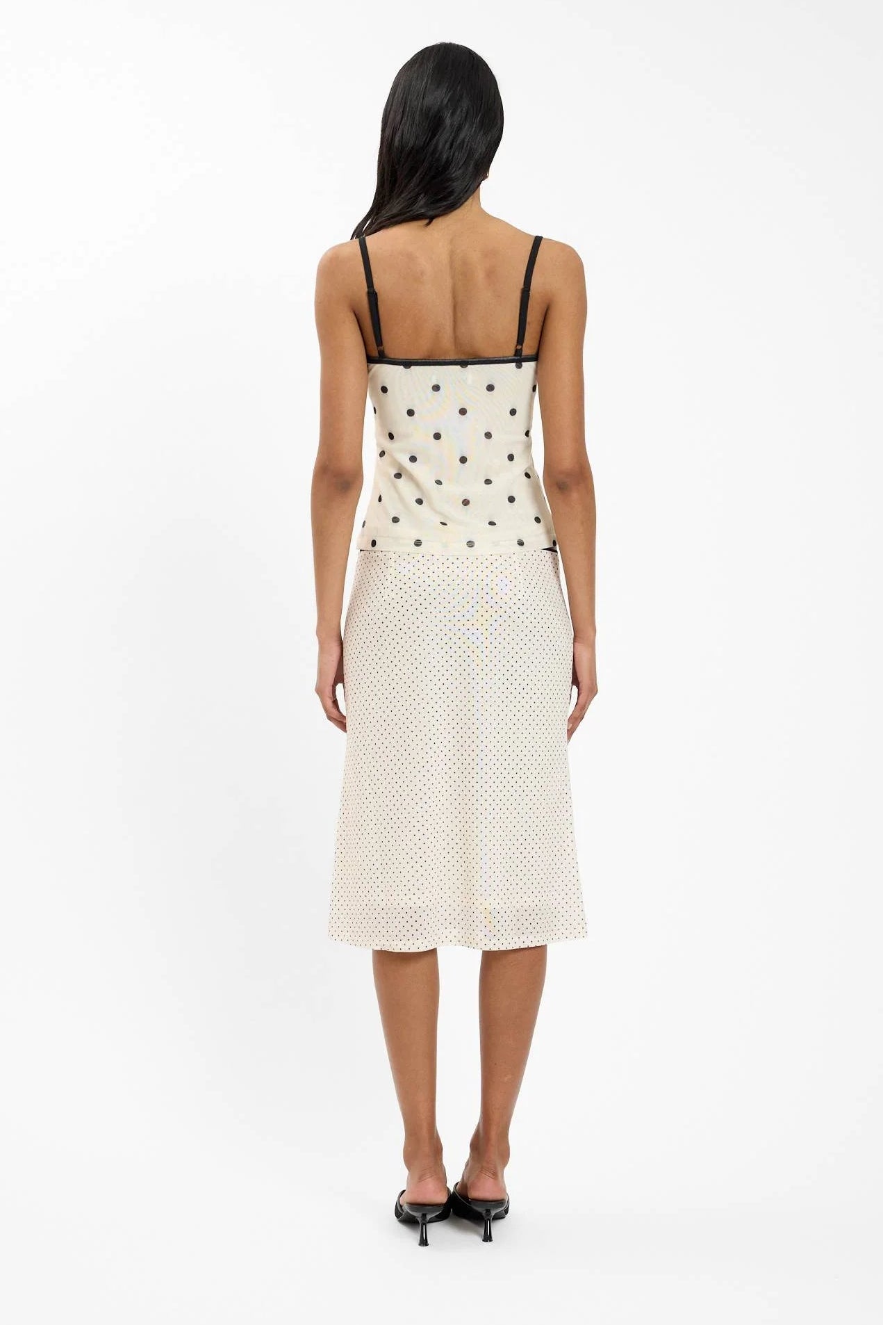 Camisole - Mesh Ivory Polka