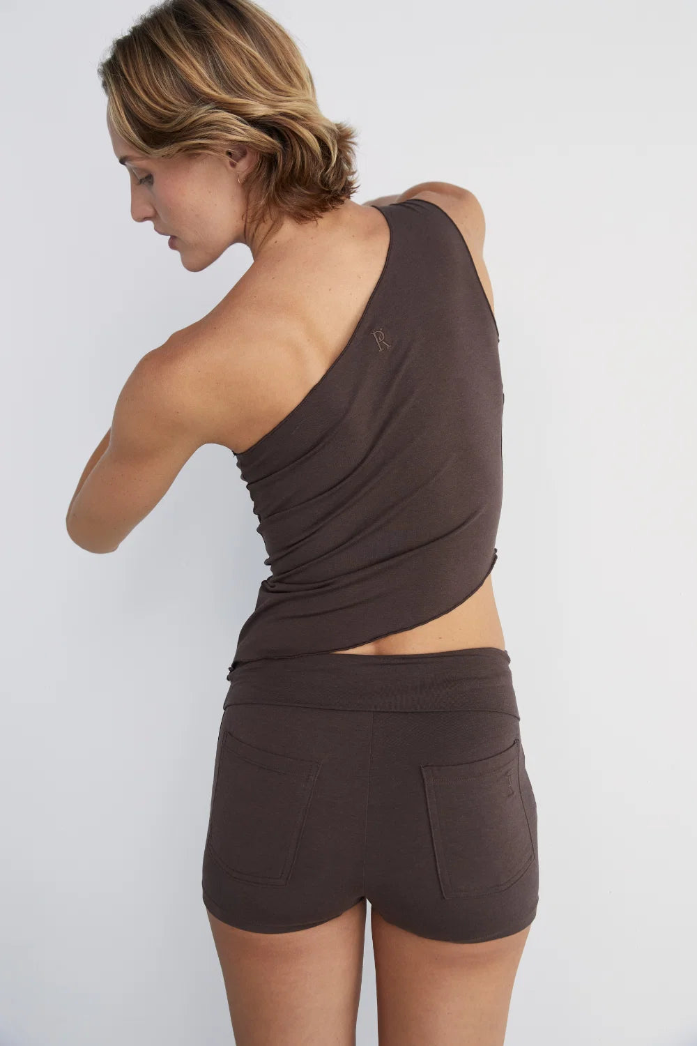 Fold Over Mini Short 3" - Dark Brown