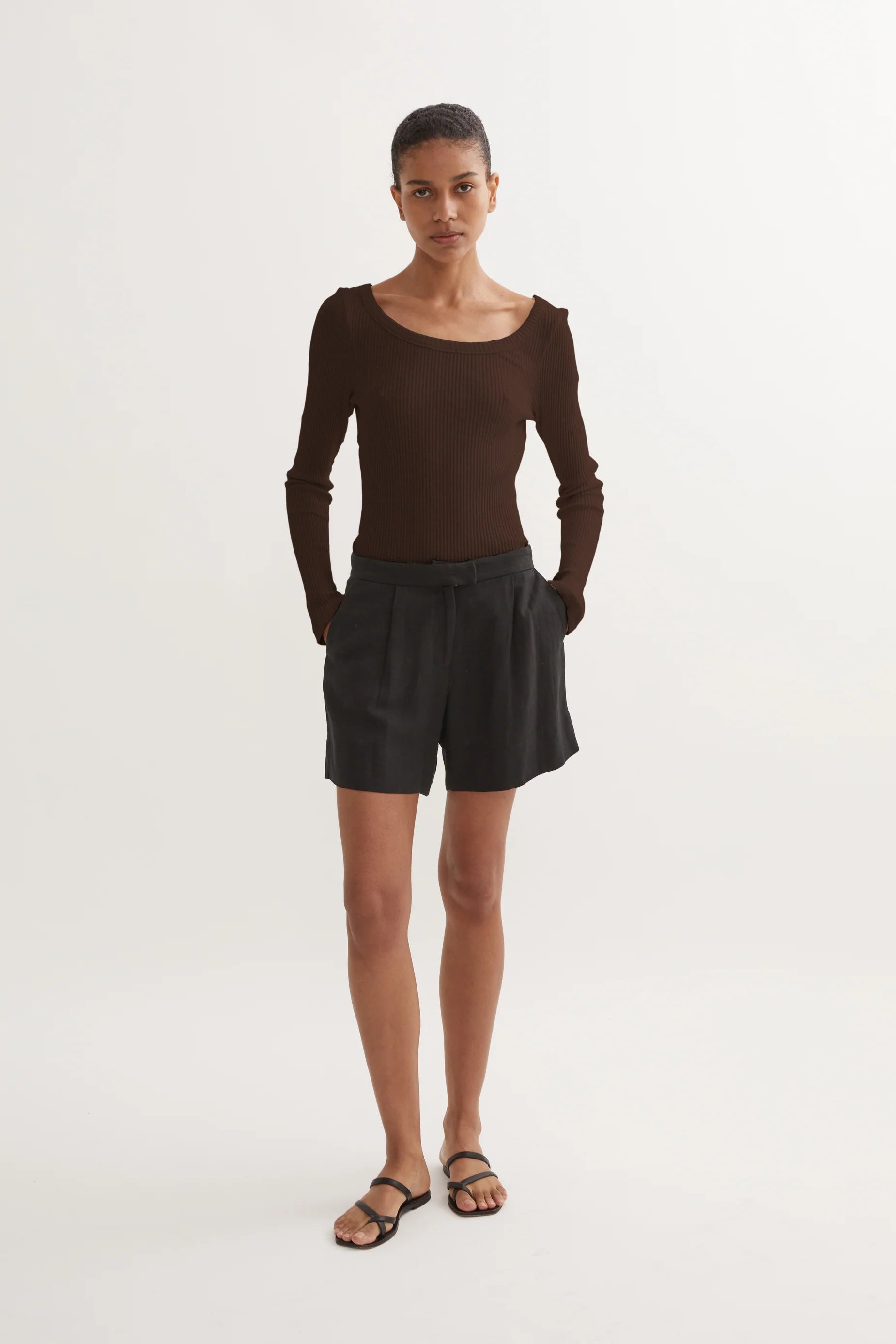 TOVE KNIT LONG SLEEVE - CHOCOLATE