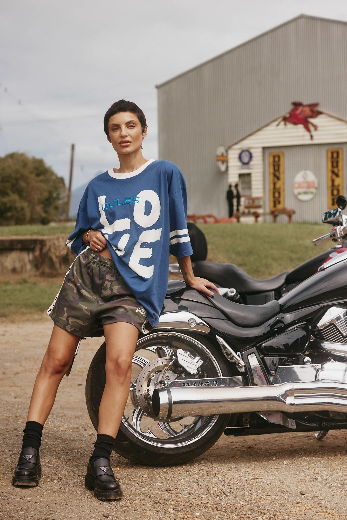 THE RAVING HEARTS MINI SHORTS - CAMO