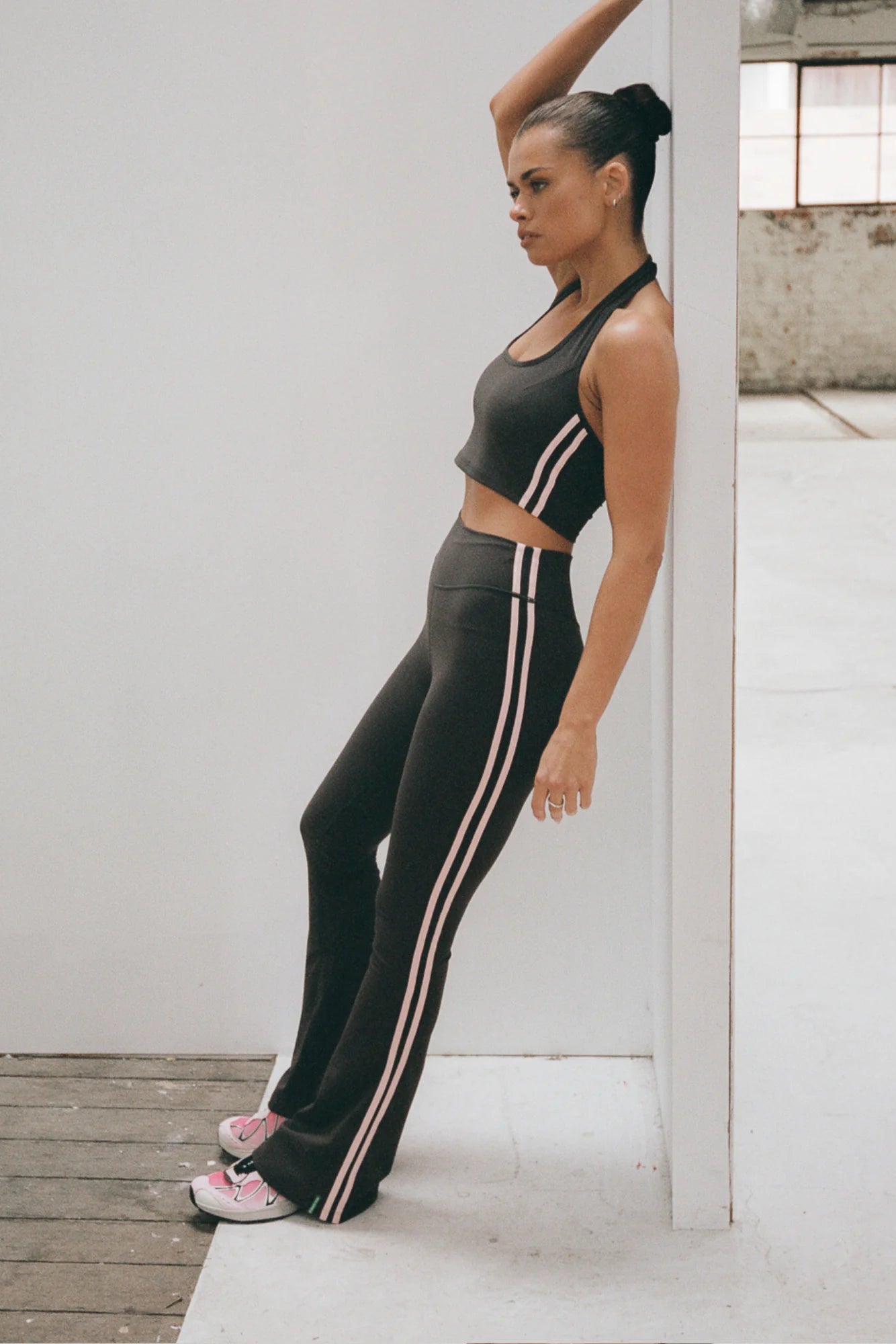 Halter Top - Grey/Pink