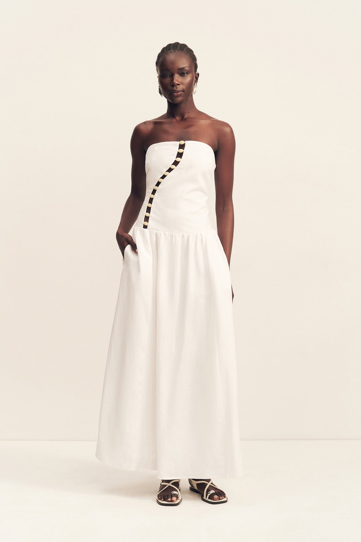 Effie Strapless Cut Out Maxi Dress - Ivory