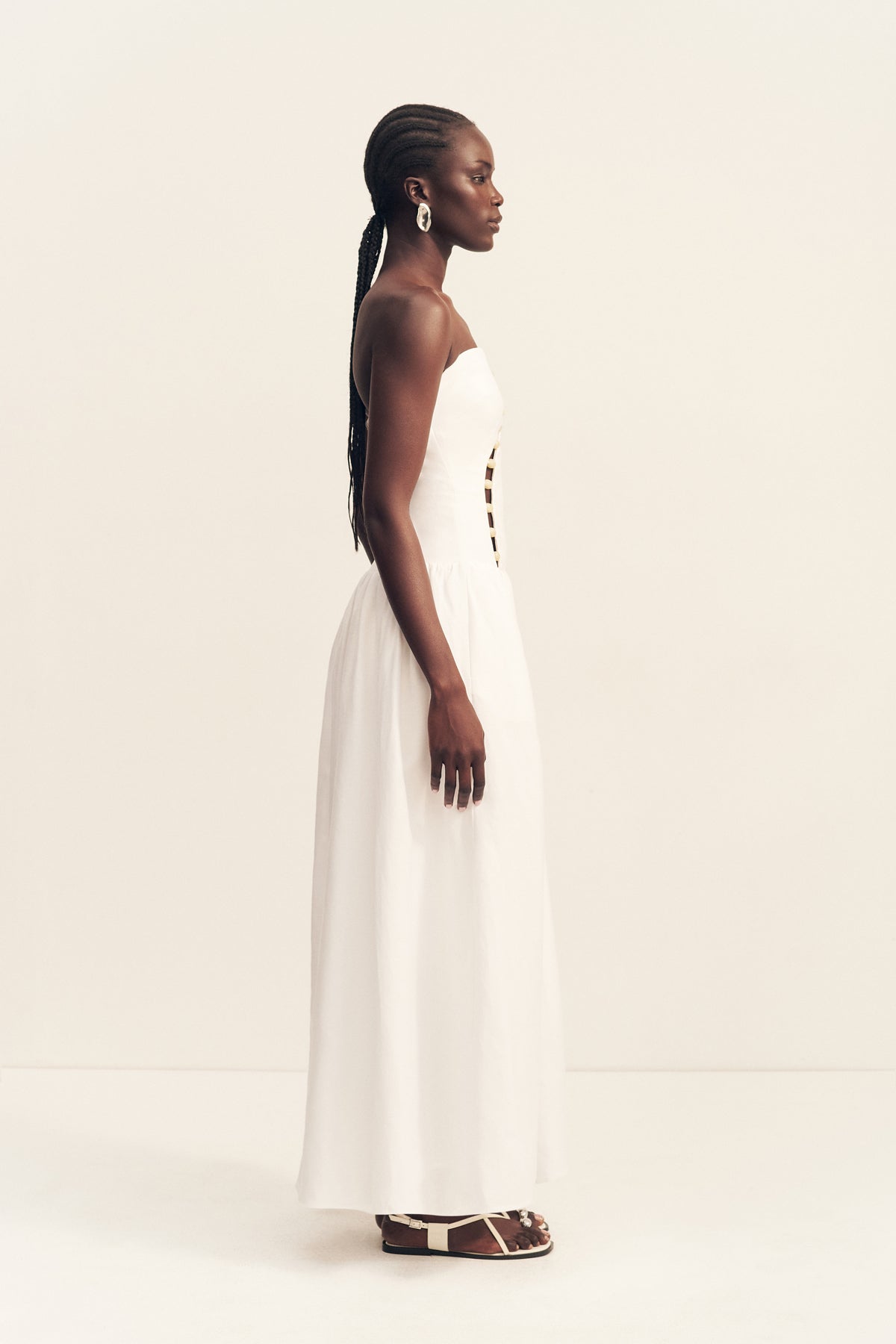 Effie Strapless Cut Out Maxi Dress - Ivory