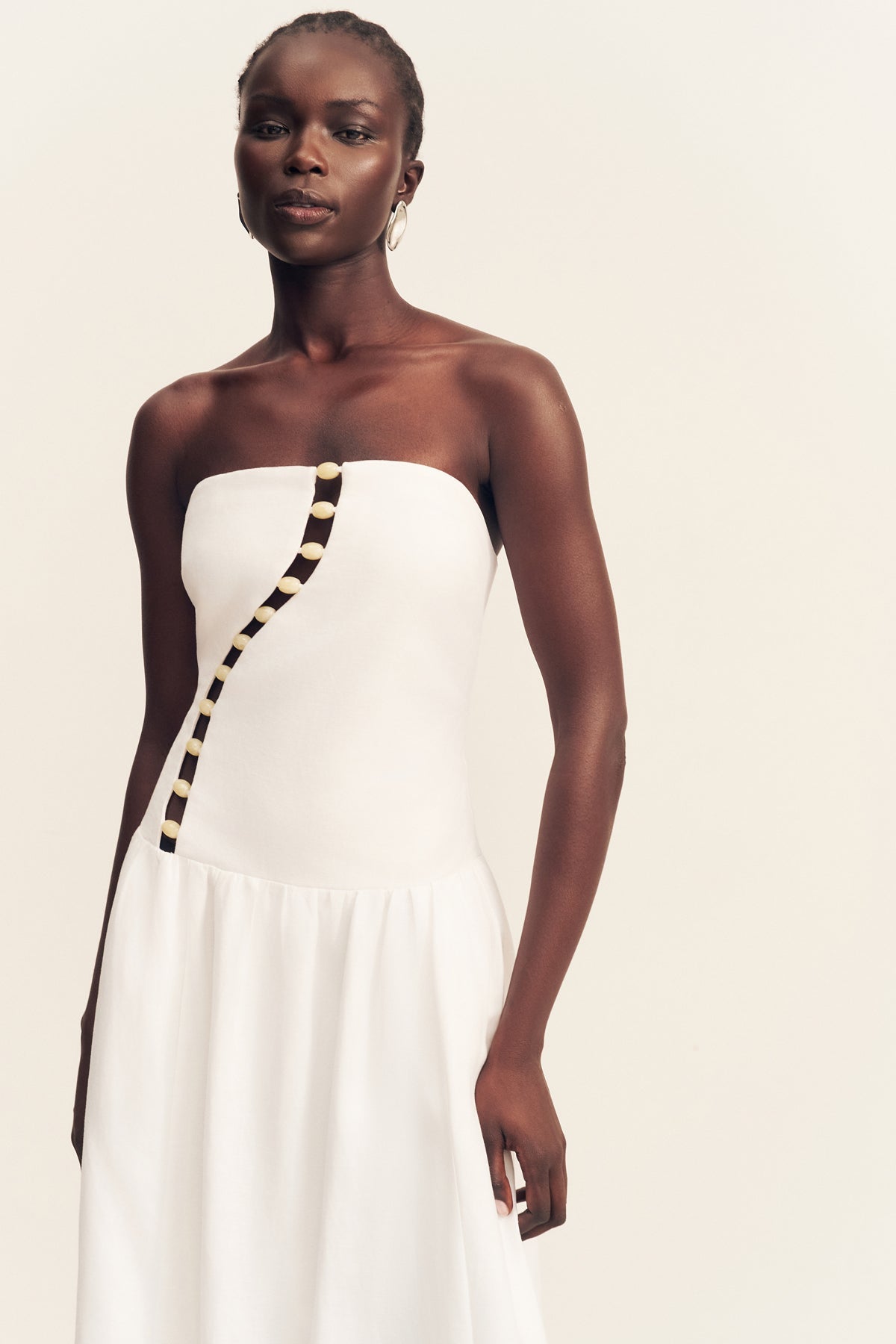 Effie Strapless Cut Out Maxi Dress - Ivory