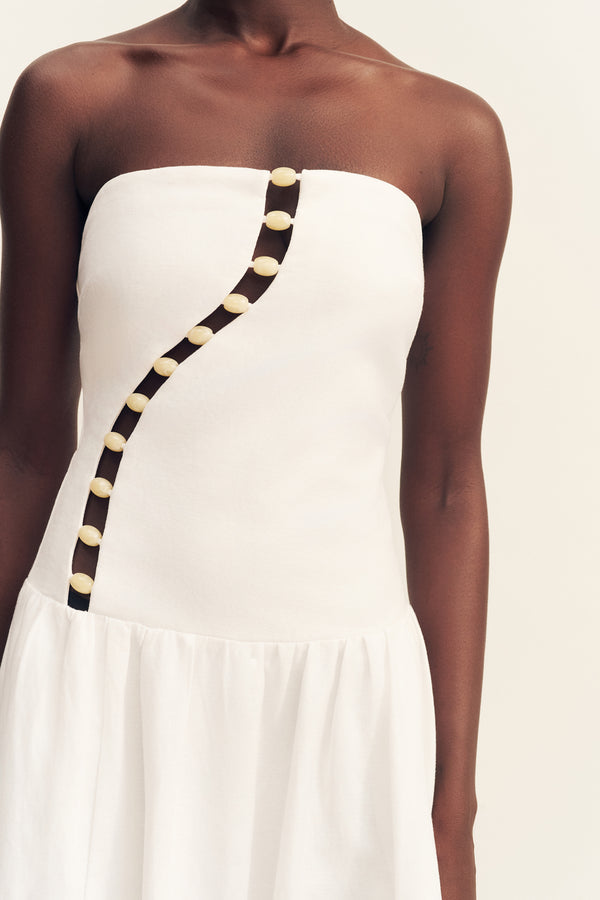 Effie Strapless Cut Out Maxi Dress - Ivory