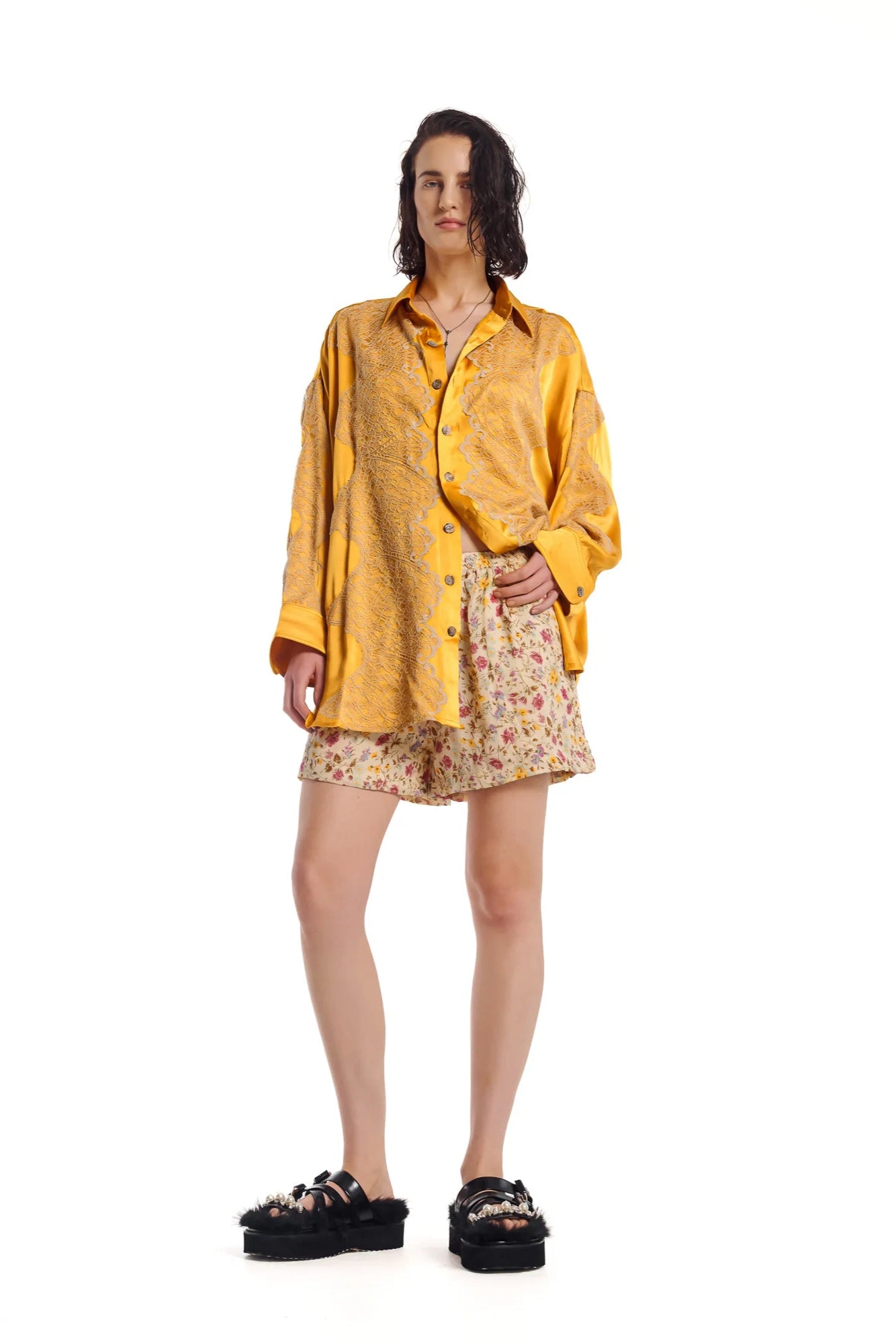 Florence Bloom Crepe Shorts