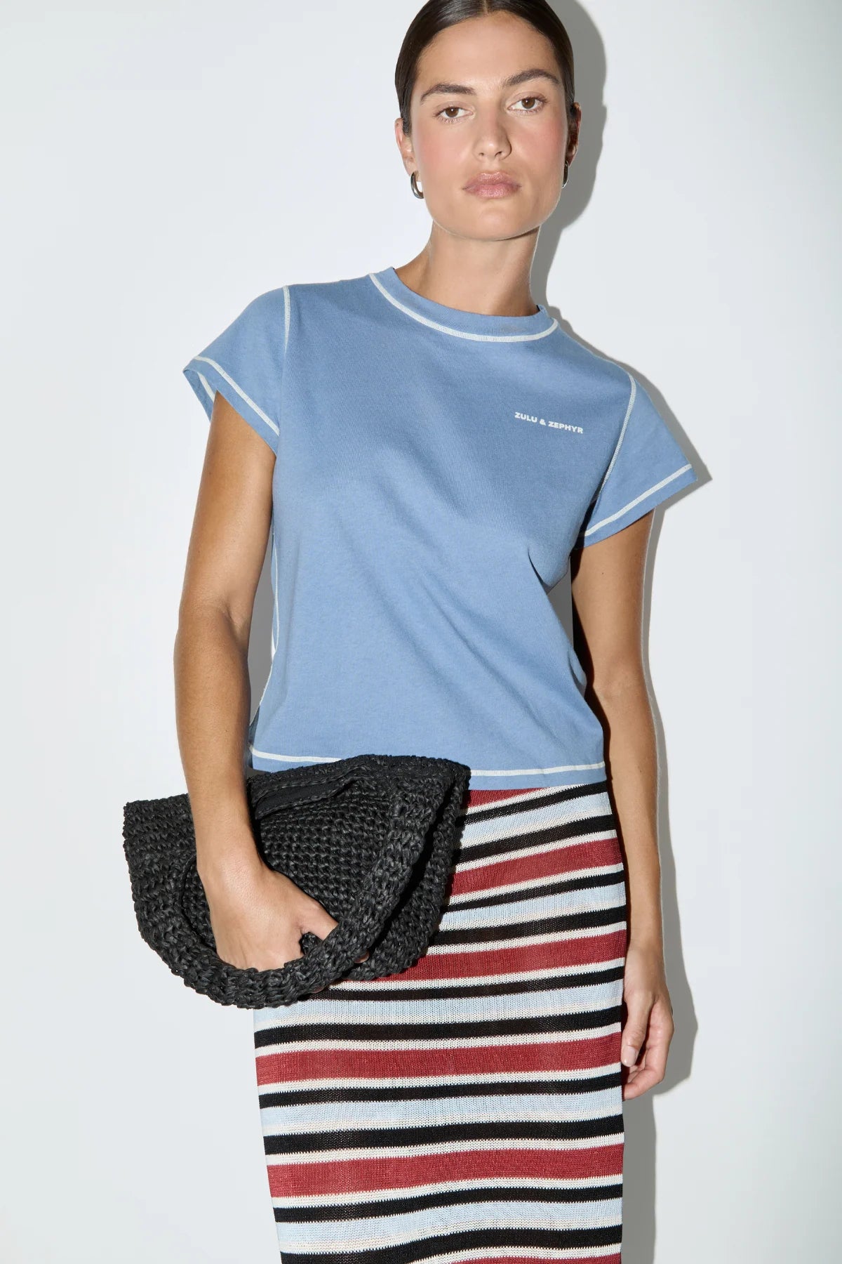 Contrast T-Shirt - Denim Blue