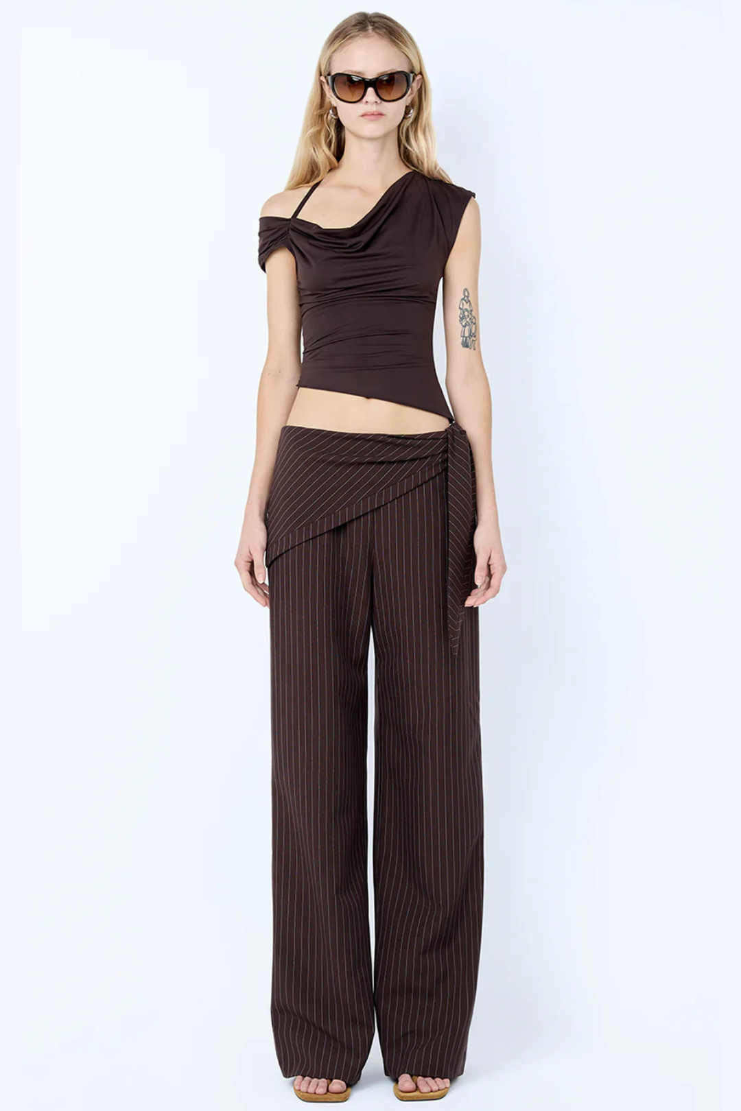 ANDRE OVERLAY PANT - CHOCOLATE PINSTRIPE