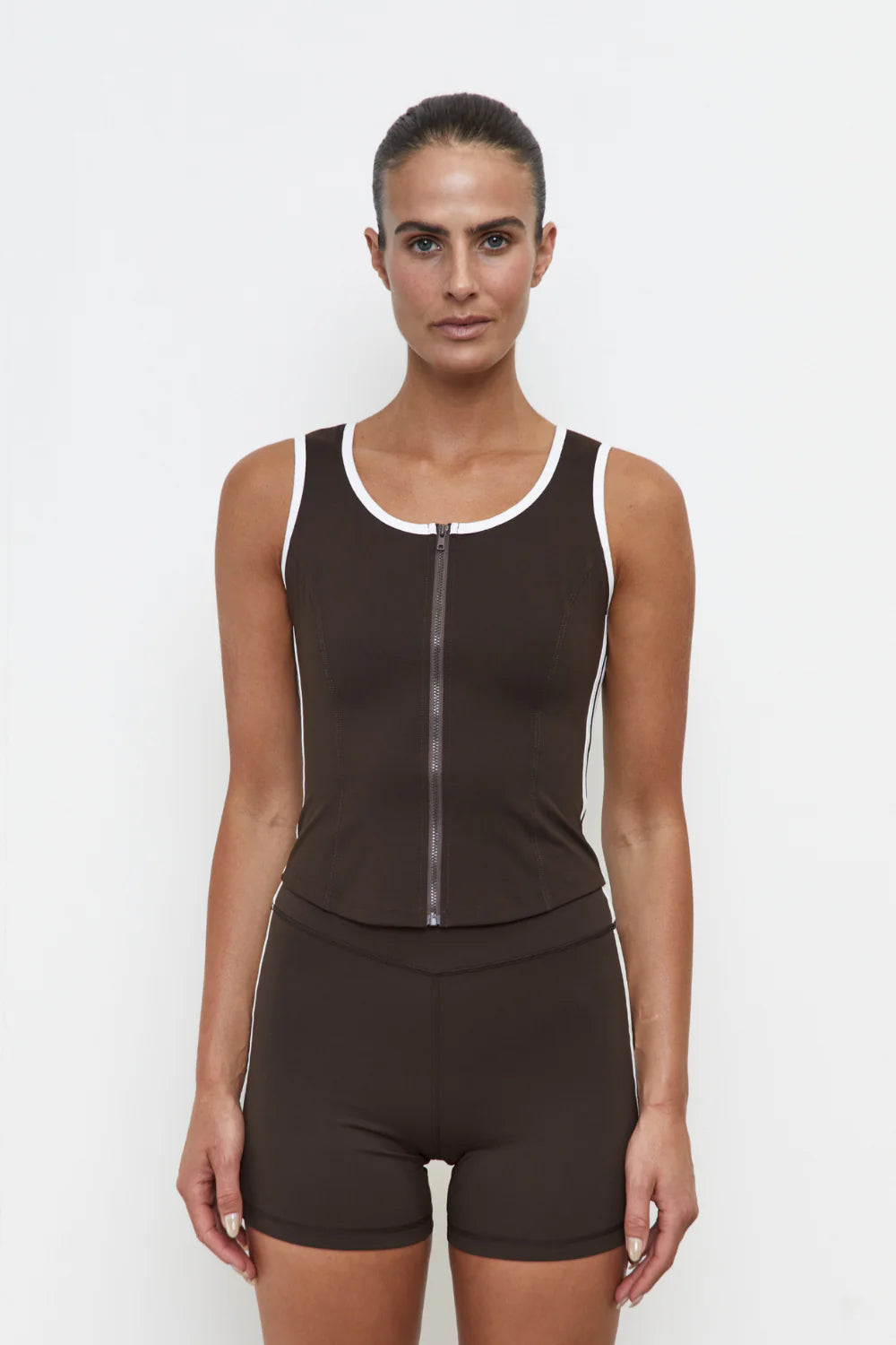 Sprint Short - Brown/White Stripe