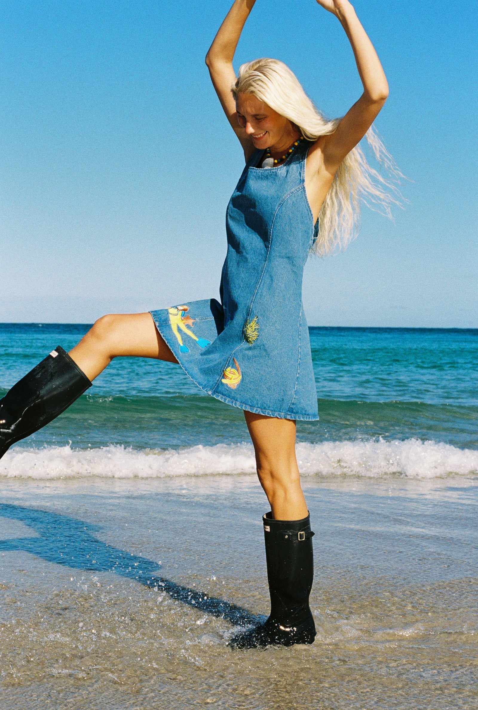 SCUBA DENIM DRESS