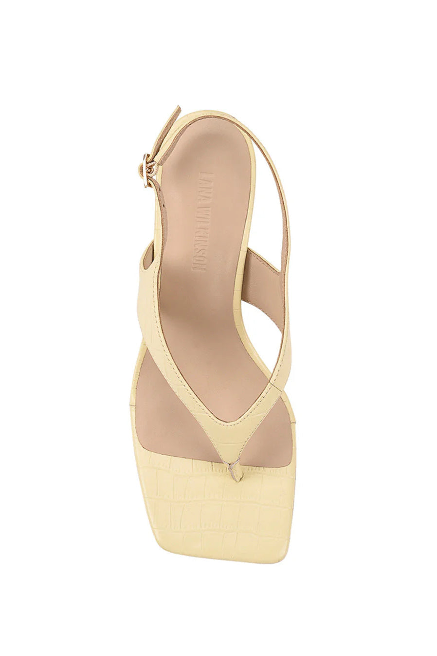 Christina Sandal Butter Croc-Embossed Leather