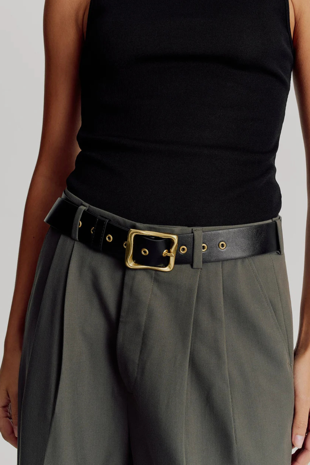 EVERYDAY BUCKLE BELT - BLACK/GOLD