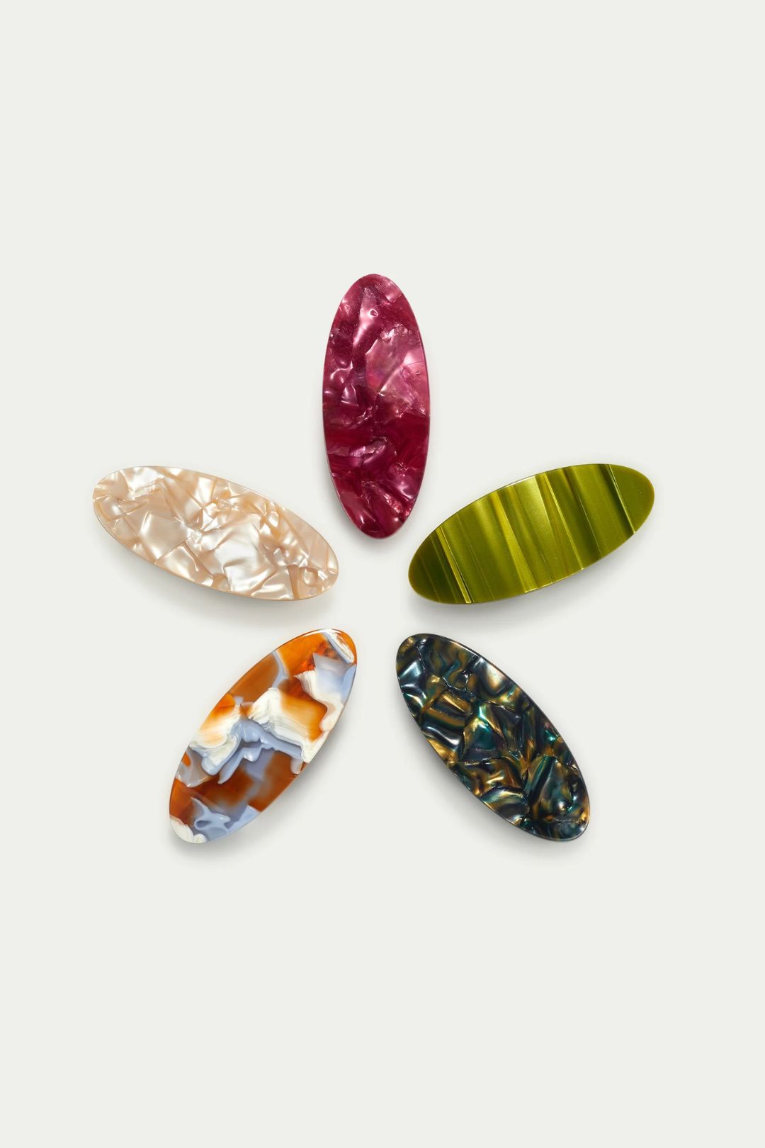 OVAL BARRETTE - POMEGRANATE