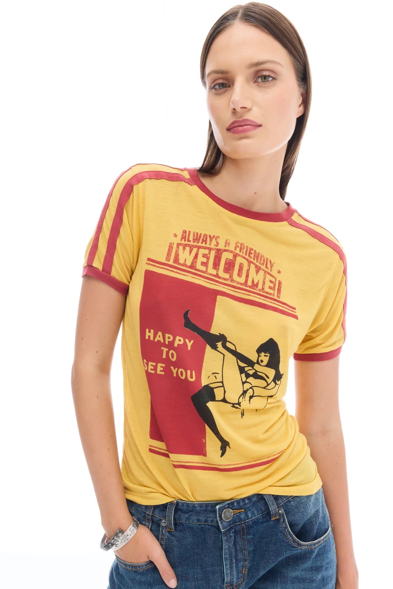 Happy To See You Retro Sports Tee