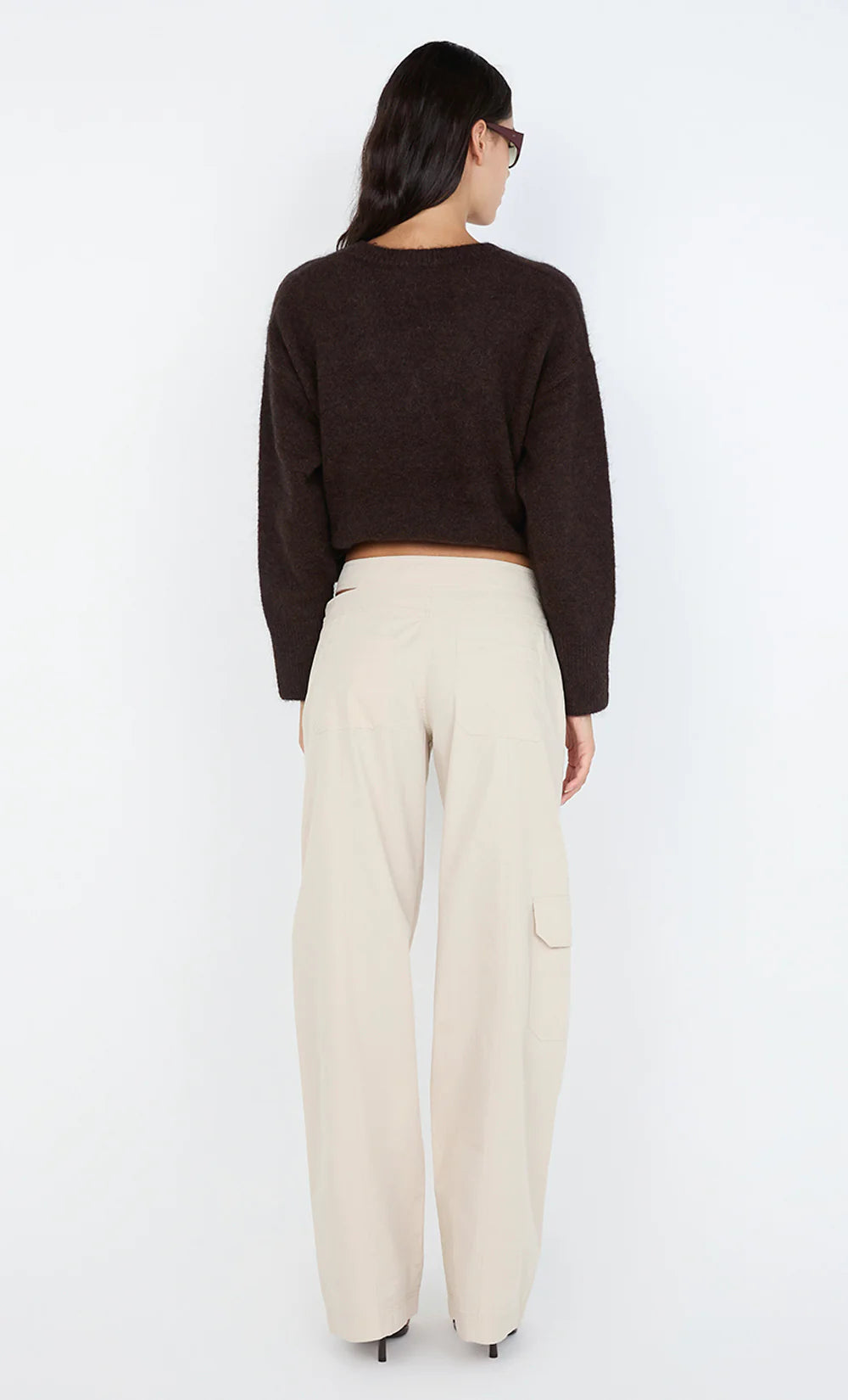 CAMPBELL V NECK JUMPER - Chocolate