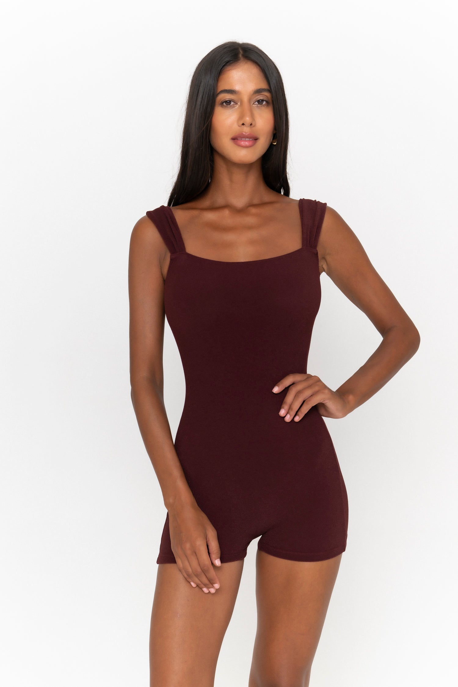BROOKLYN PLAYSUIT - MERLOT