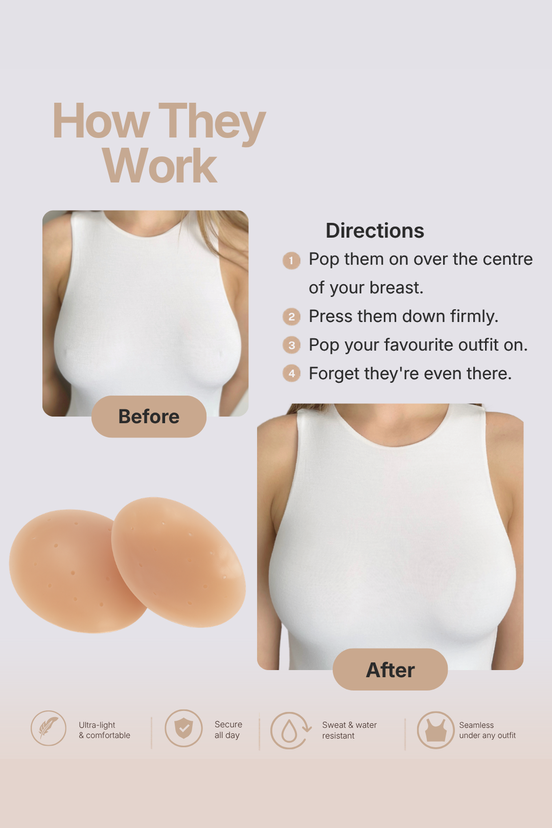 Silicone Nipple Covers (With Adhesive)