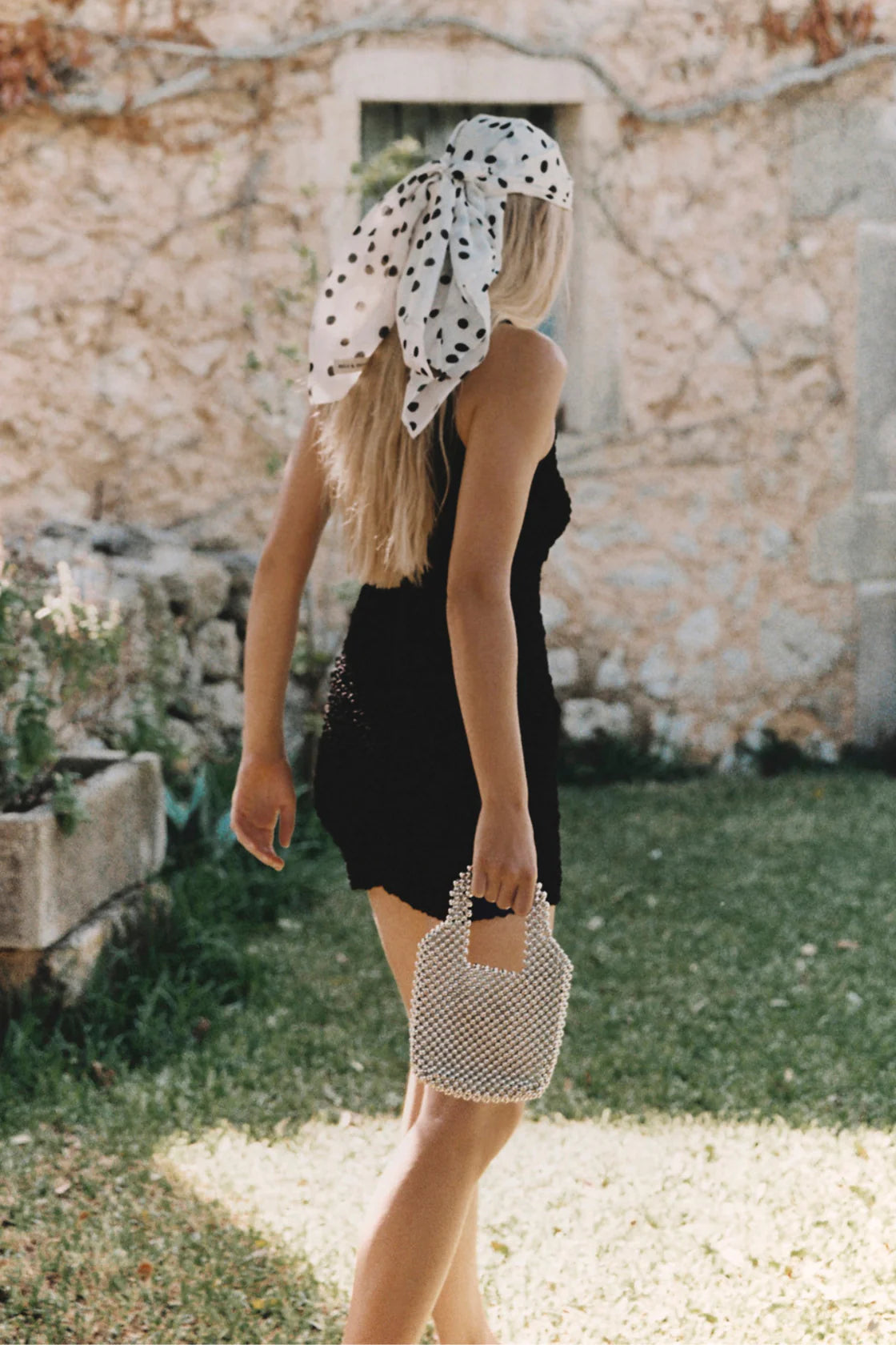 Crinkle Knit Mini Dress - Black