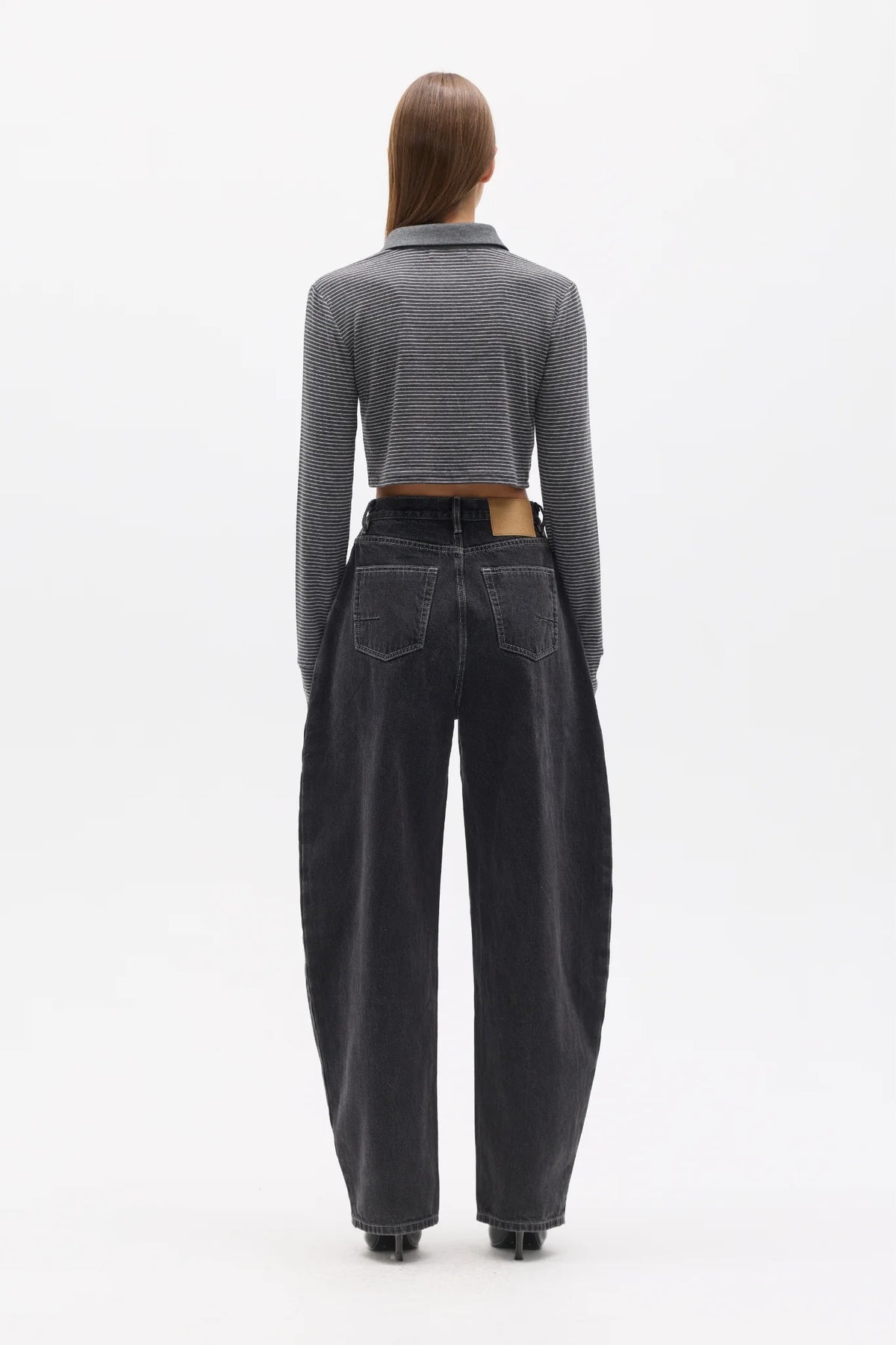 Seren top - grey stripe