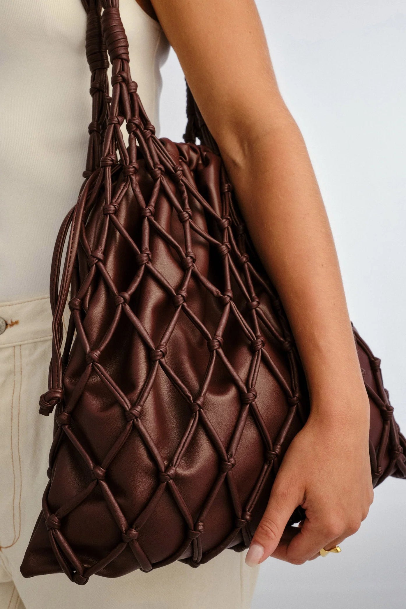 The Jacques Woven Bag - Bordeaux Vegan Leather