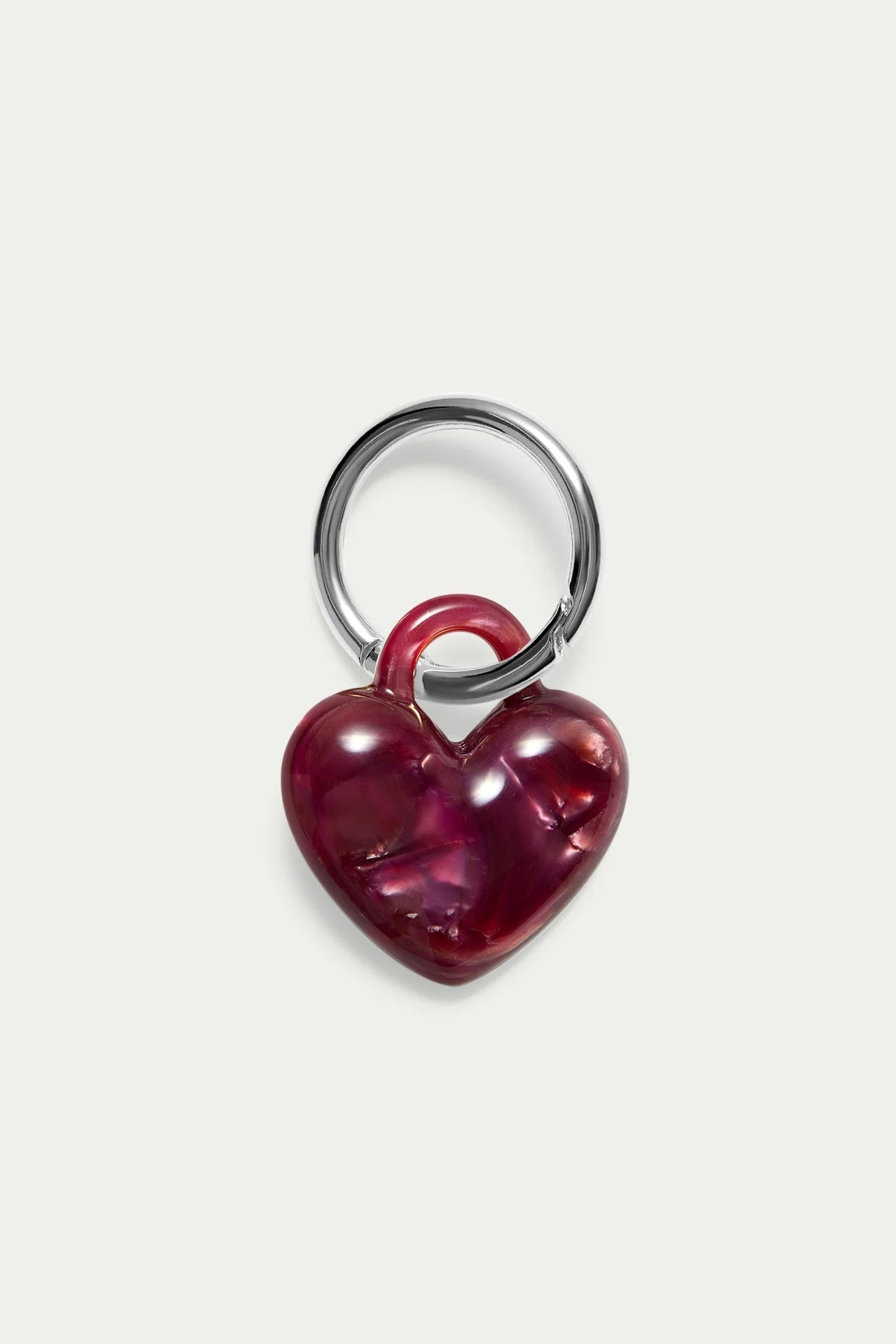 Puffy Heart Keychain - Pomegranate