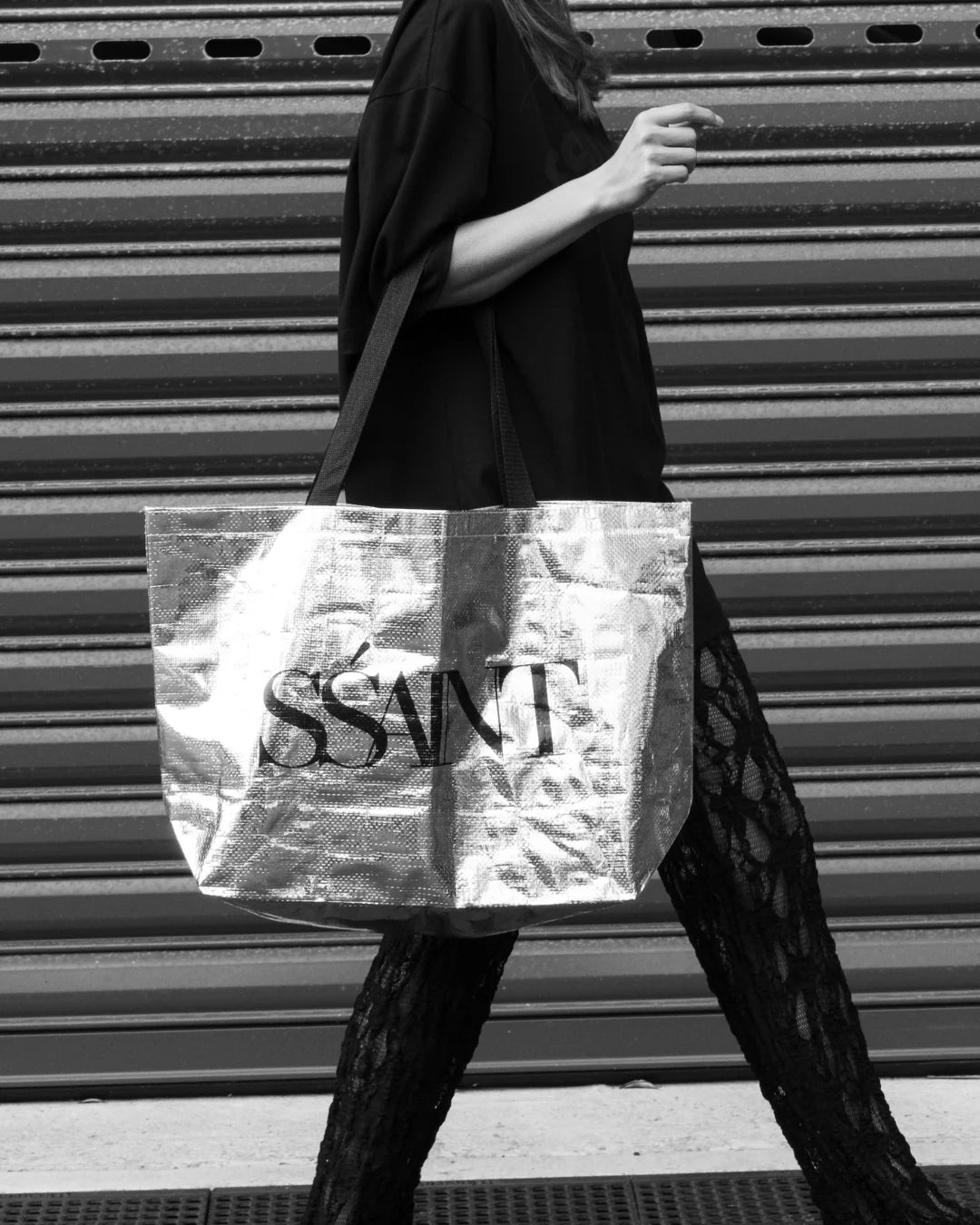 SILVER TOTE BAG