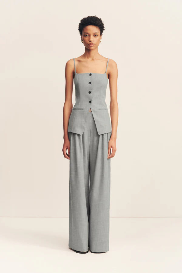asher tailored top - smoke grey