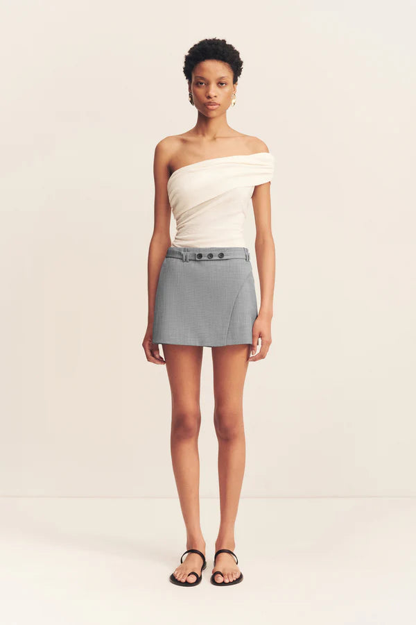 asher mini skirt - smoke grey