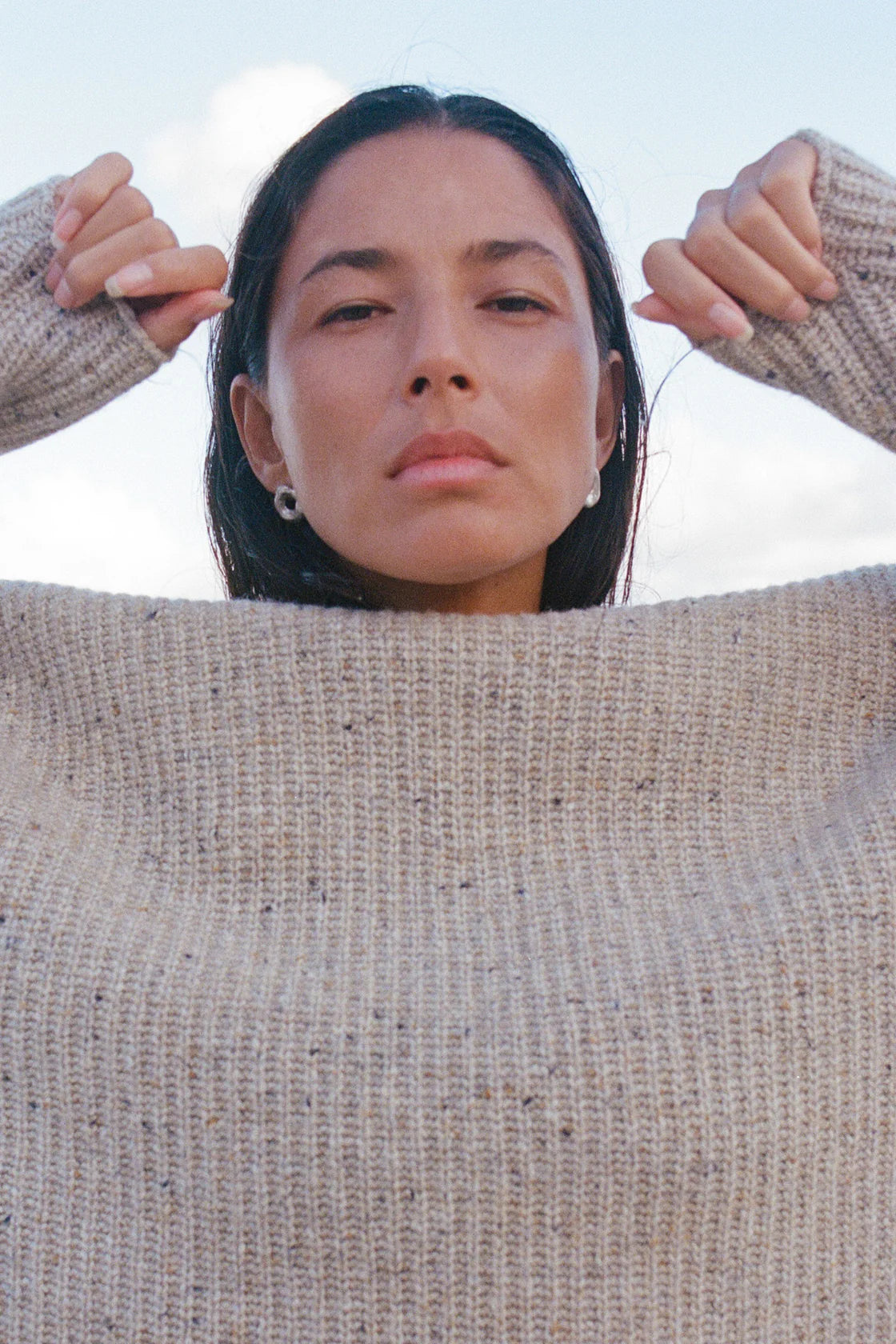 Oat Marle Merino Wool Blend Knit Jumper