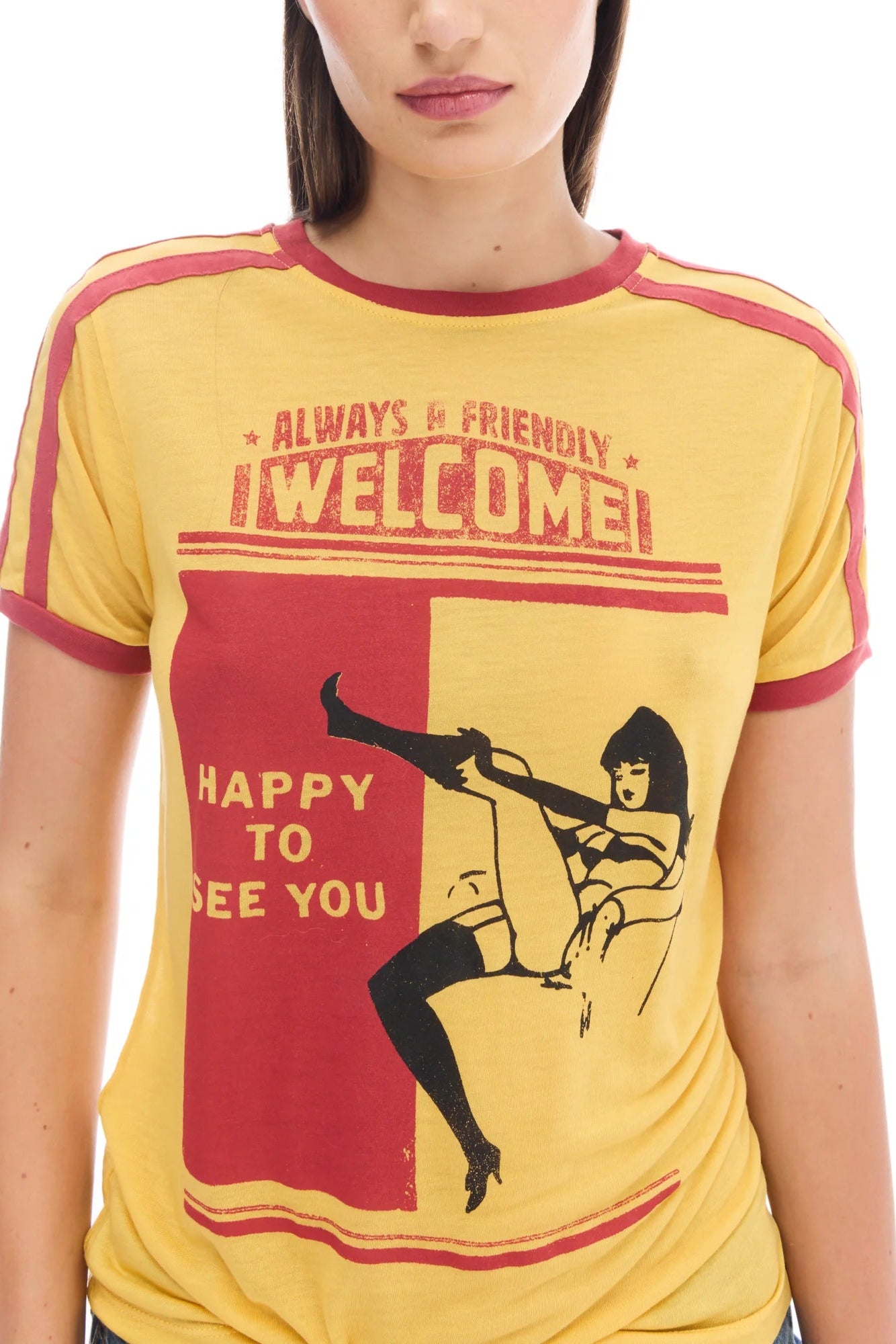 Happy To See You Retro Sports Tee