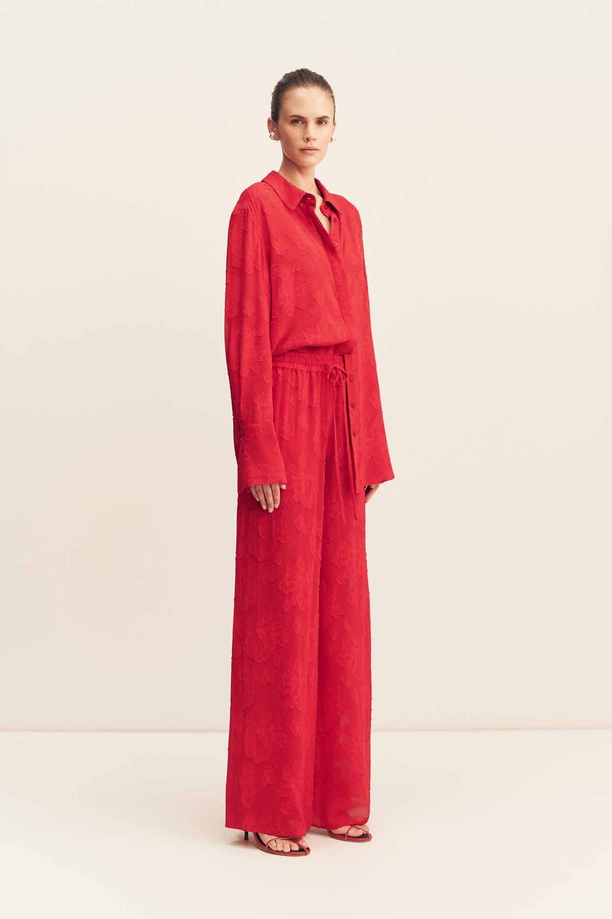 Bowery Drawstring Pant - Cherry