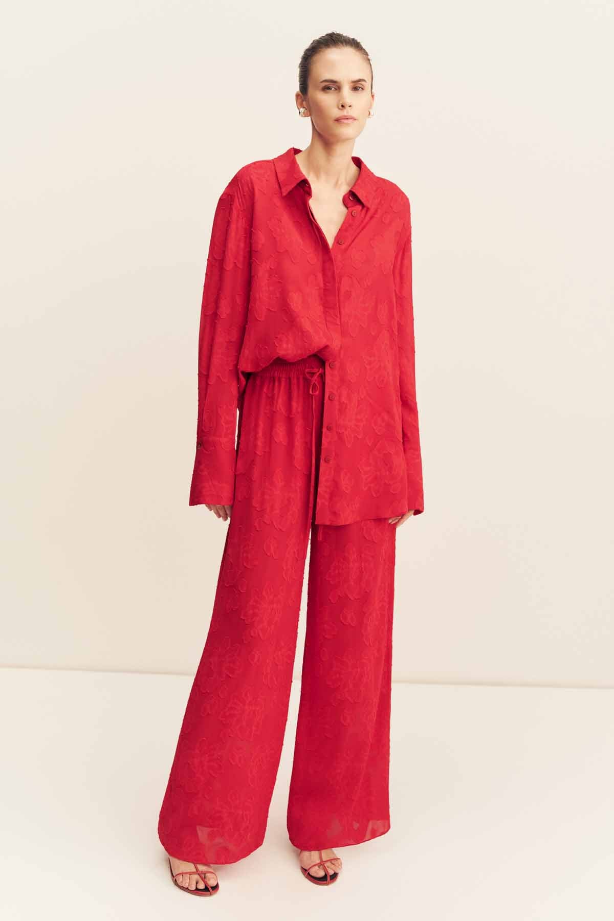 Bowery Drawstring Pant - Cherry