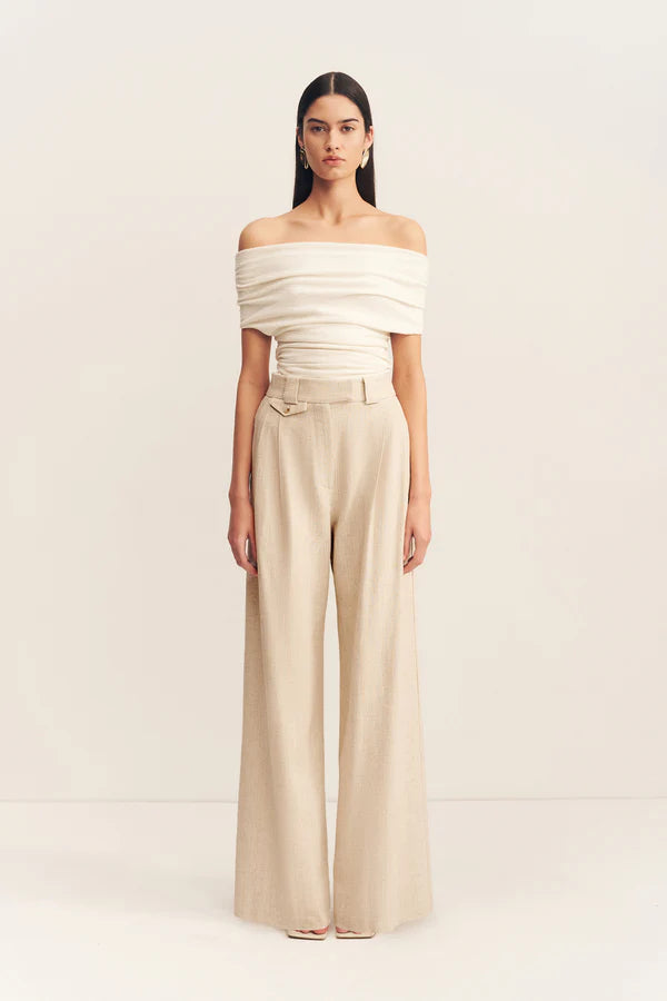 Newman High Waisted Tailored Pant - Parchment