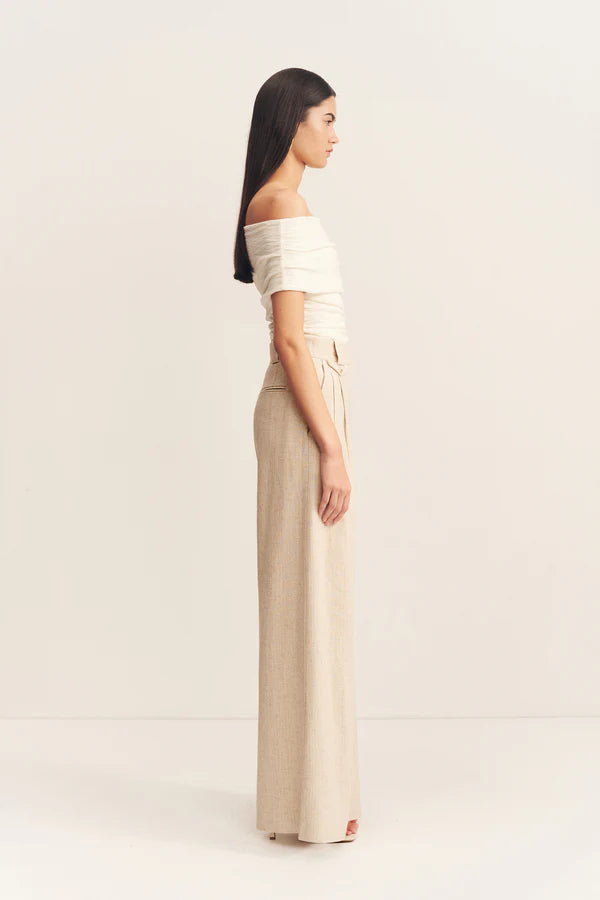 Newman High Waisted Tailored Pant - Parchment