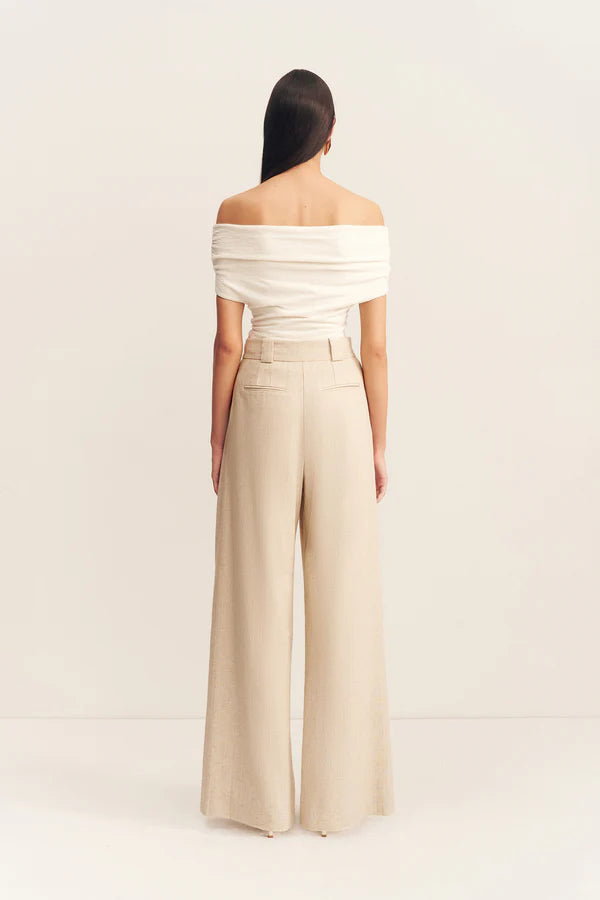 Newman High Waisted Tailored Pant - Parchment