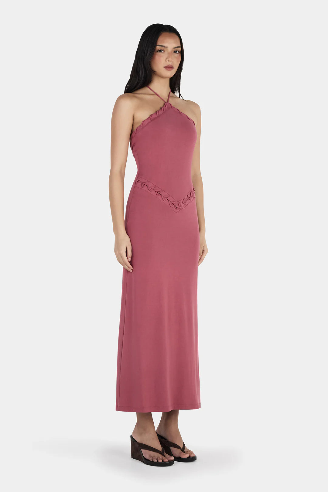 Aaliyah Midi Dress Deep Rose