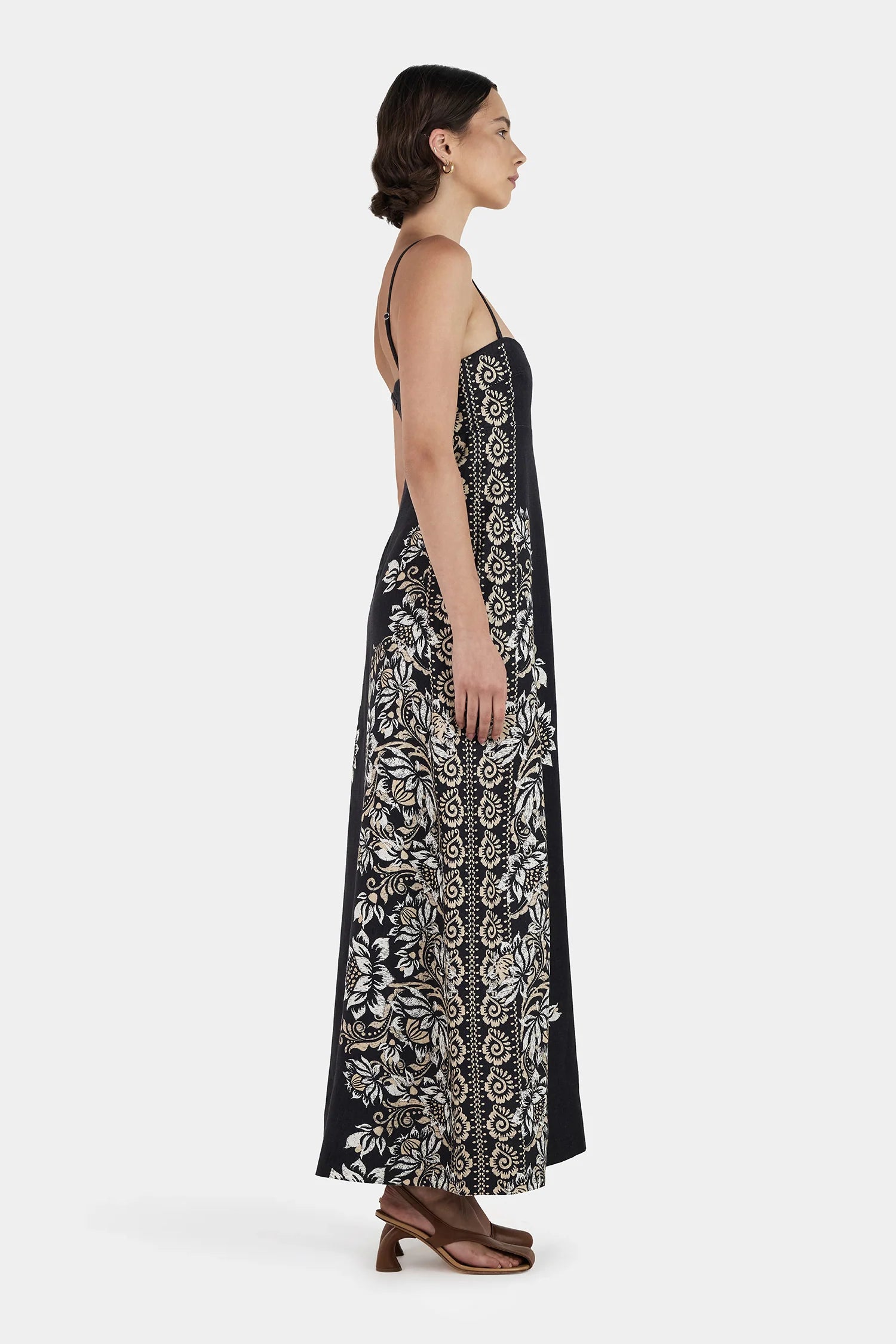 ALIDA LINEN MAXI DRESS - MIDNIGHT BELLS BEACH