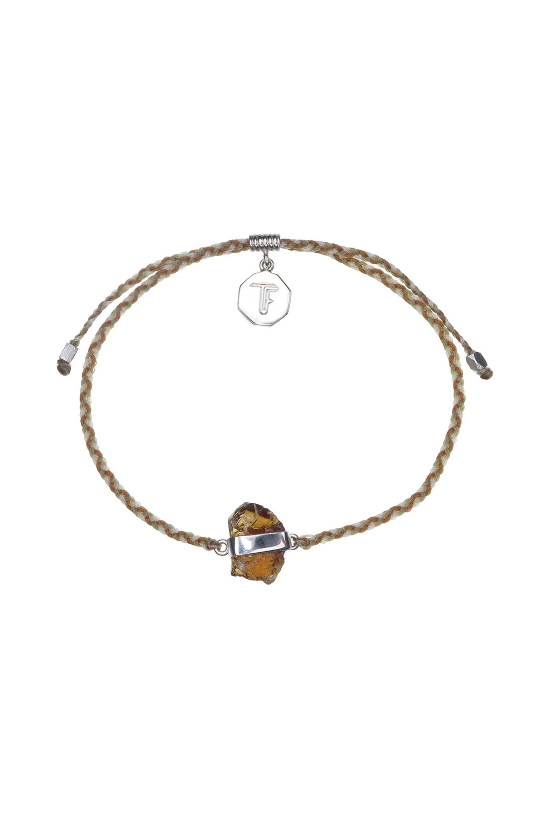 CITRINE CRYSTAL BRACELET - AUTUMN COLOURS - SILVER