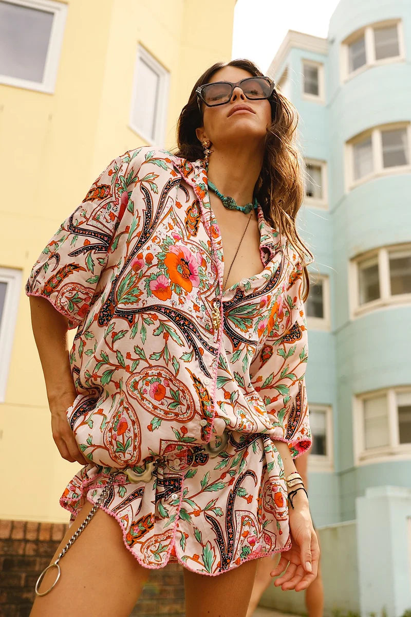 Both Sides Now Silk Satin Oversized Shirt