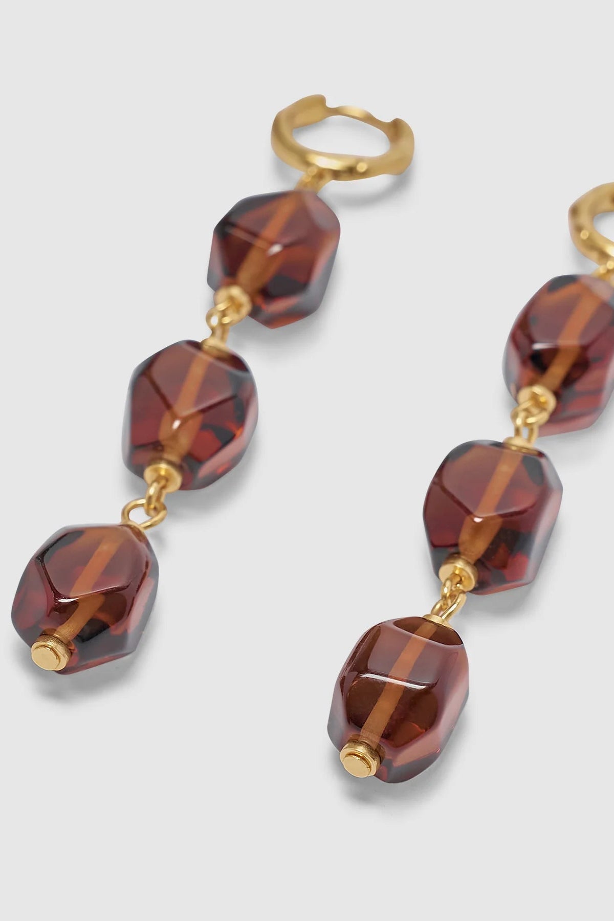 Maeve Drop Earrings - Gold/Chocolate