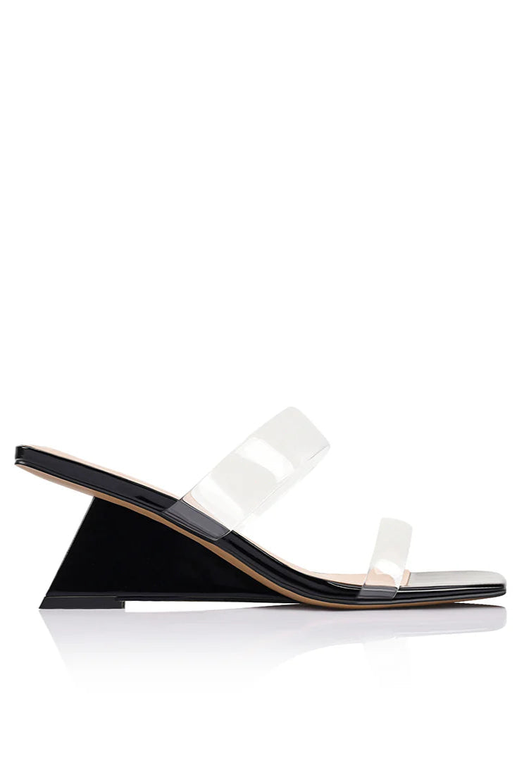BAMBI WEDGE - BLACK PATENT LEATHER