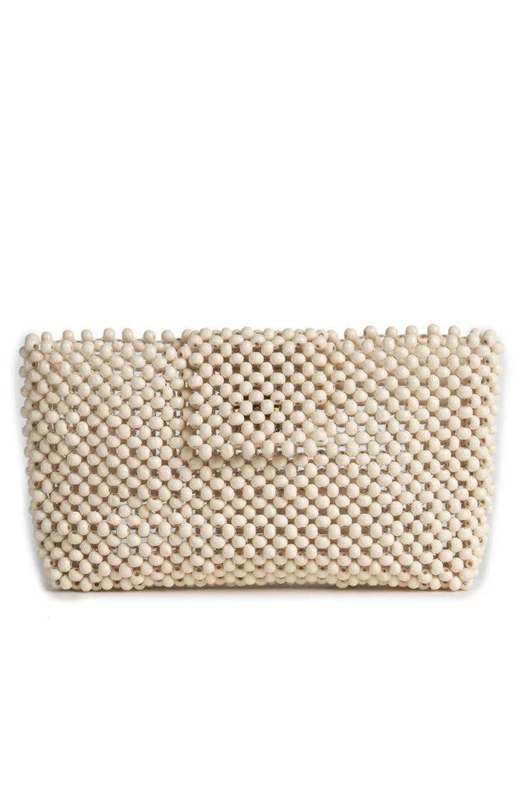 Beaded Wallet - Cream